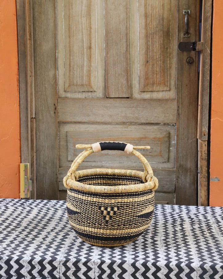 Round Shopping Basket (Small) - The Baba Tree Basket Company