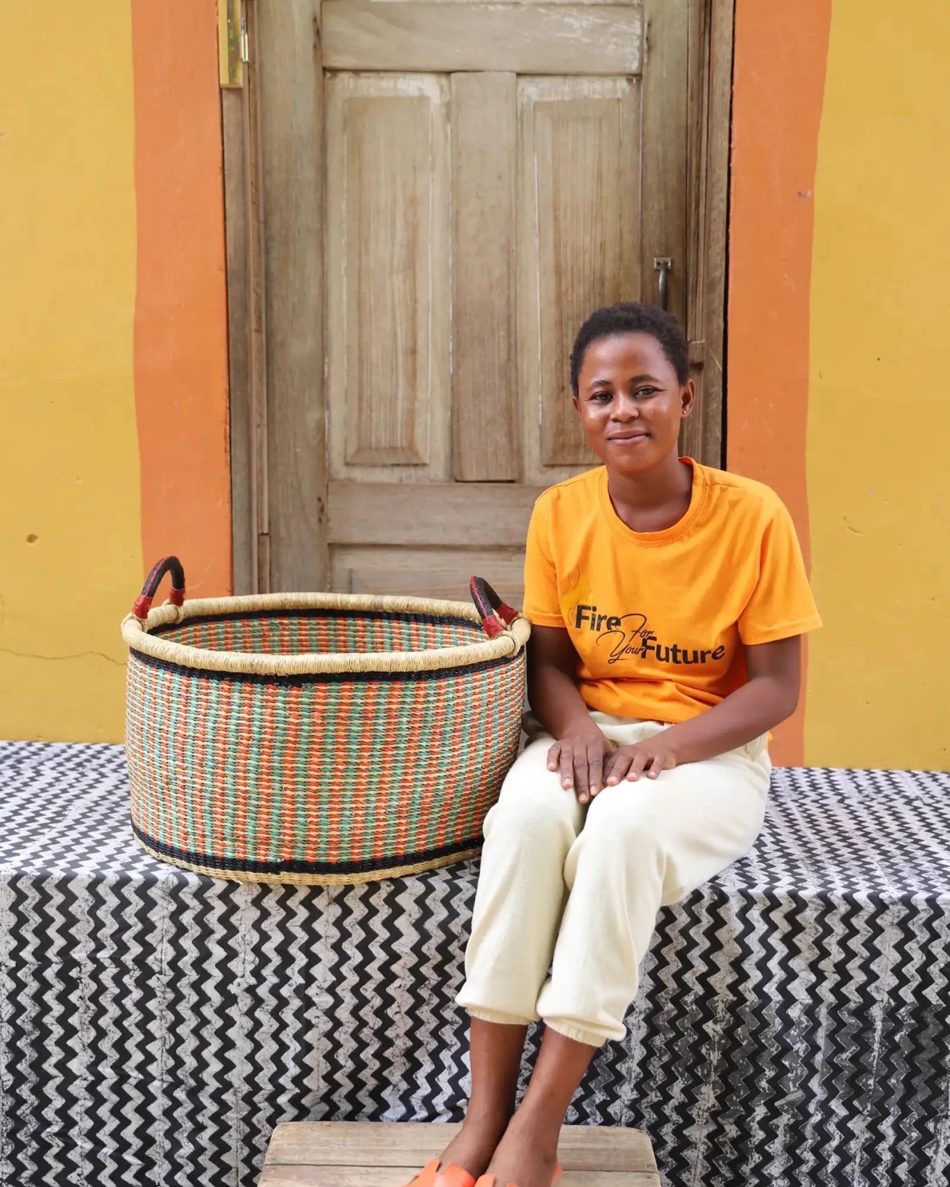 Woven Tub (Large) handwoven in Ghana