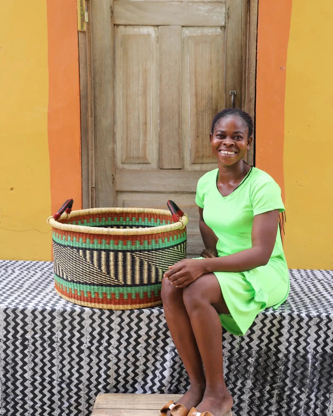 Woven Tub (Large) handwoven in Ghana