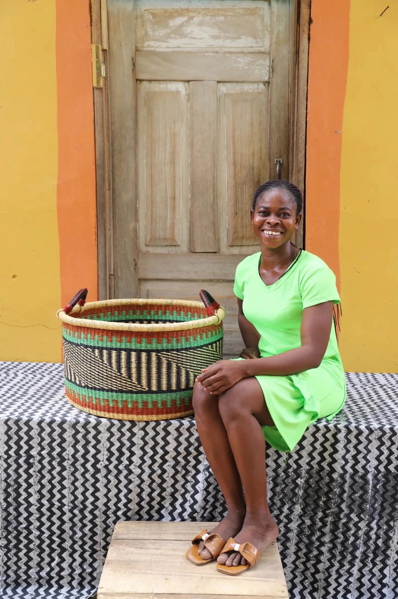 Woven Tub (Large) handwoven in Ghana