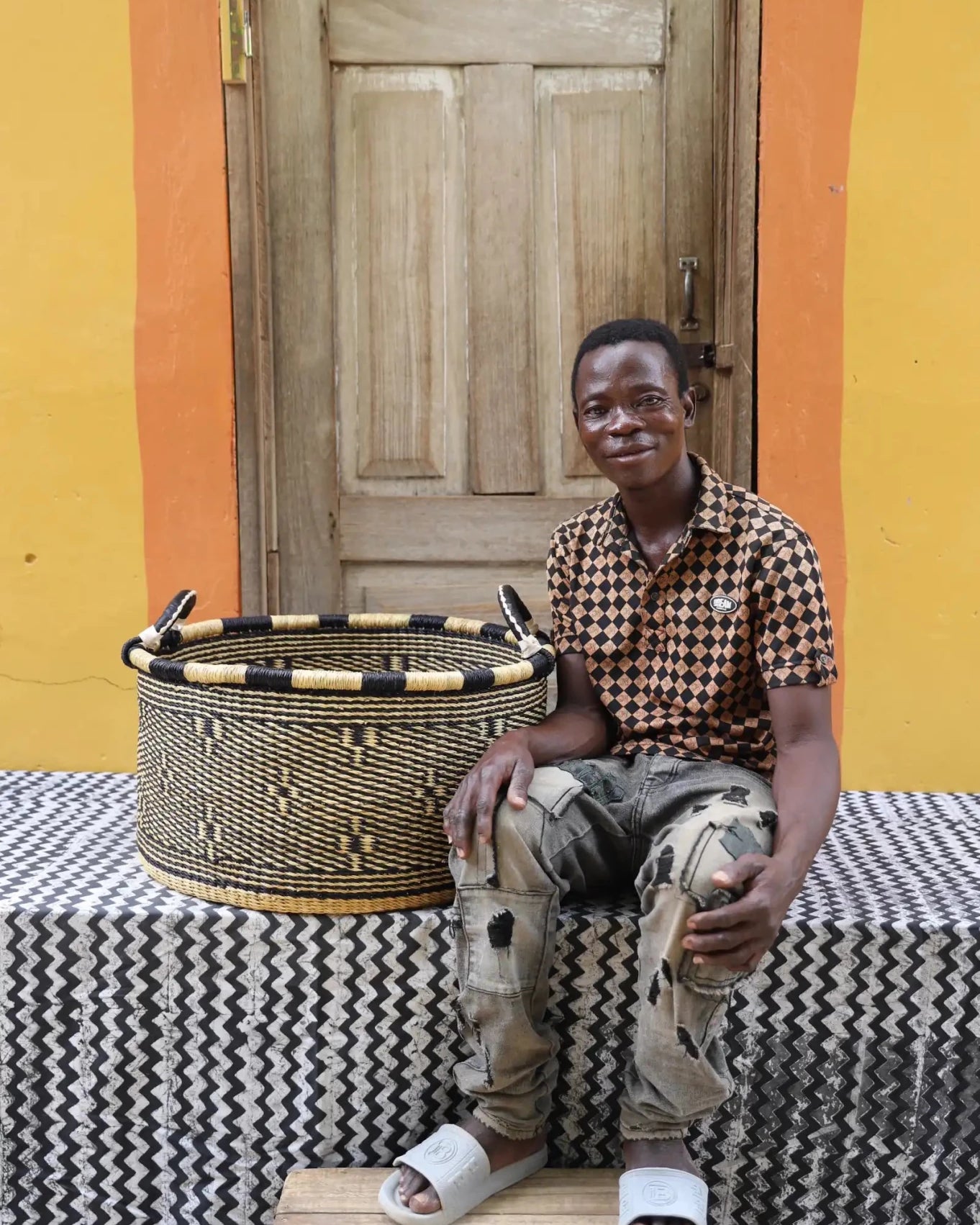 Woven Tub (Large) handwoven in Ghana