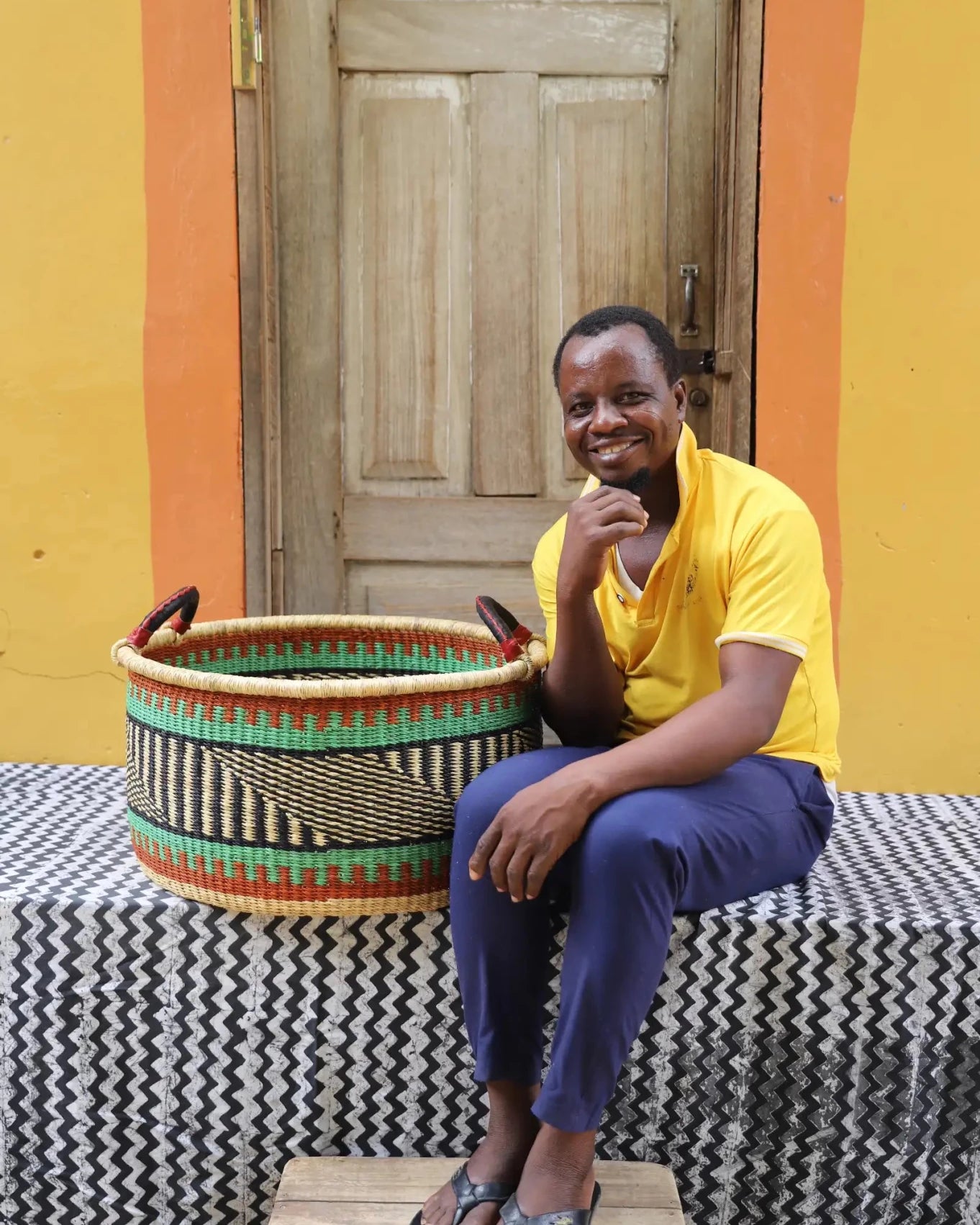 Woven Tub (Large) handwoven in Ghana