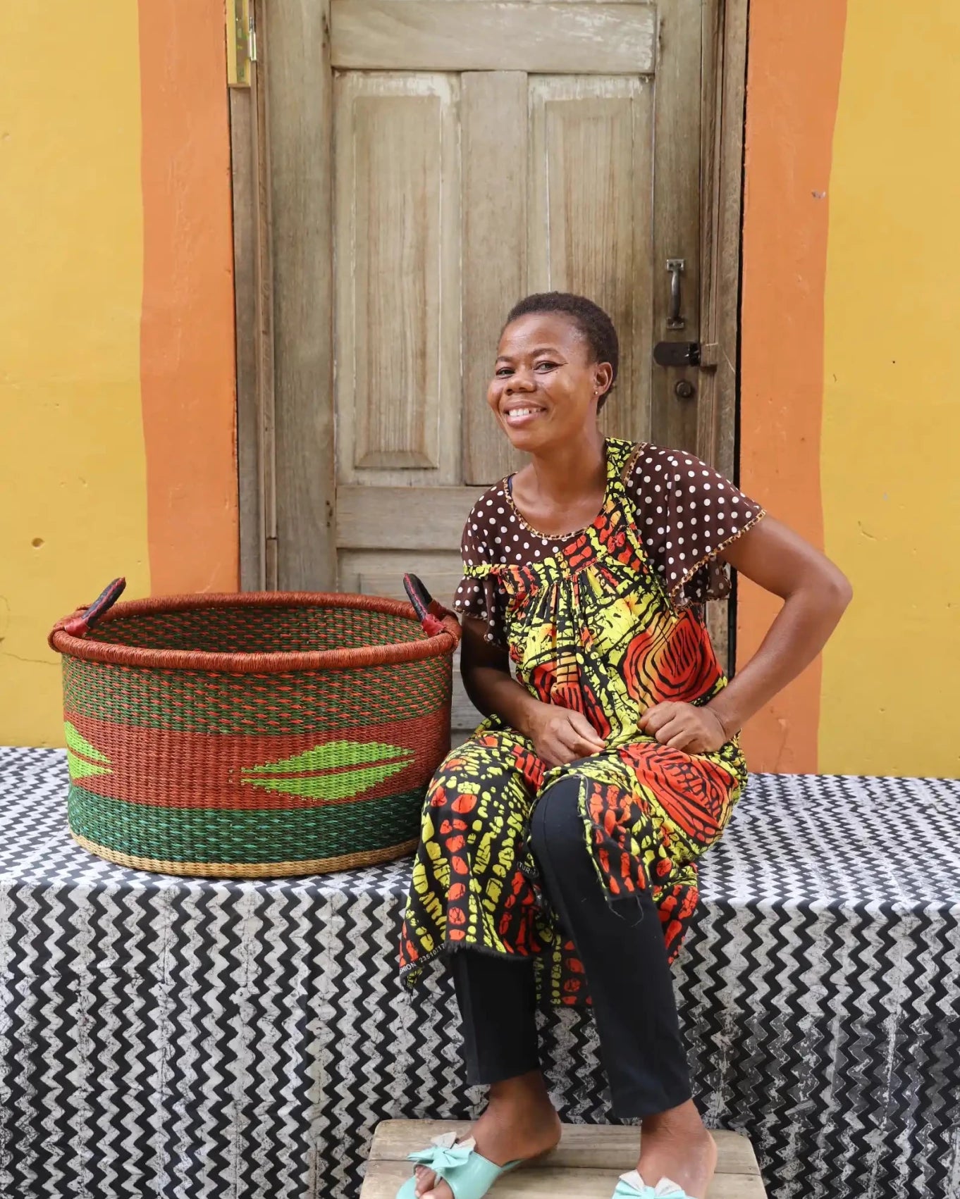 Woven Tub (Large) handwoven in Ghana