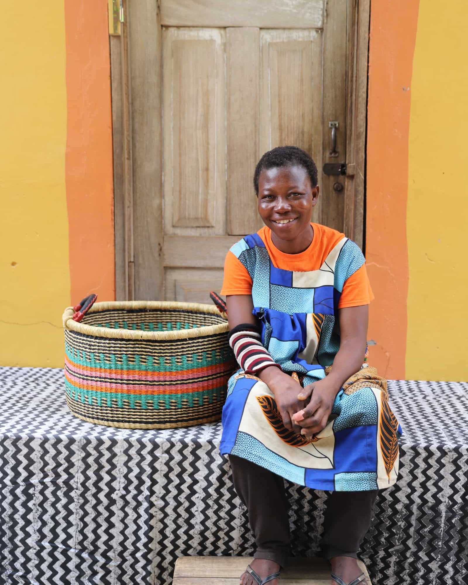 Woven Tub (Medium) Handwoven in Ghana