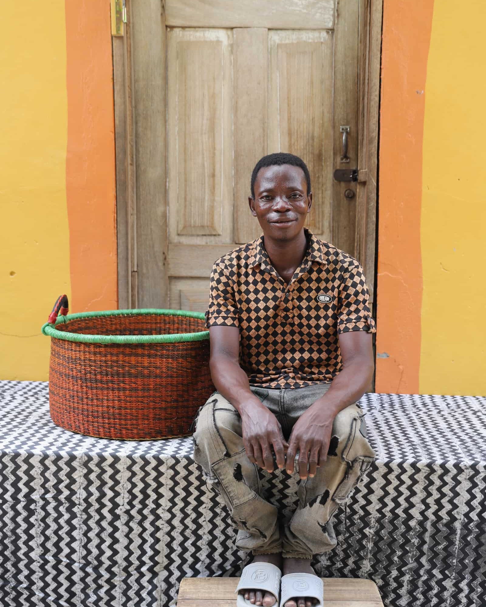 Woven Tub (Medium) Handwoven in Ghana