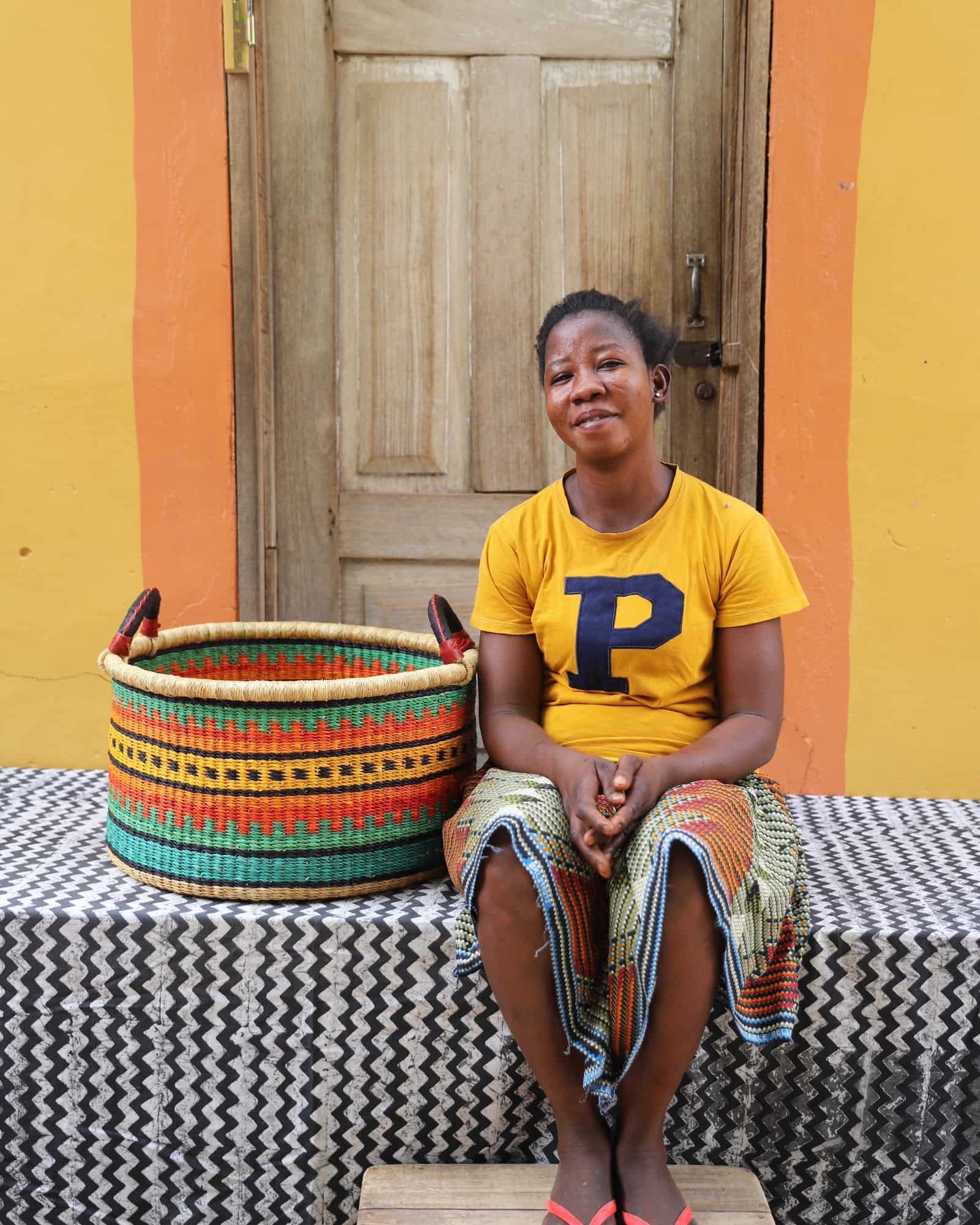 Woven Tub (Medium) Handwoven in Ghana