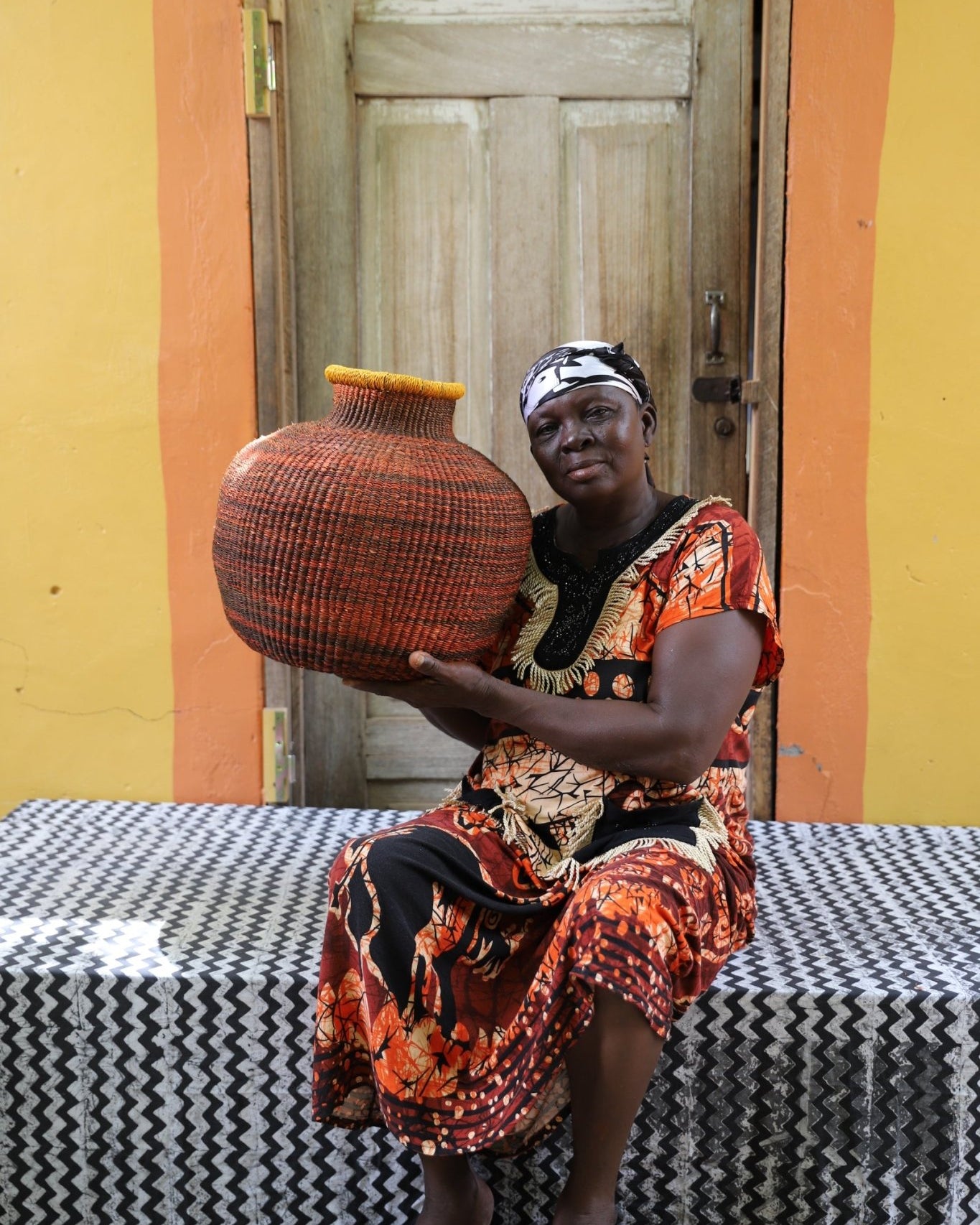 Jemima 10 Cows Dècor Basket (Medium) - The Baba Tree Basket Company