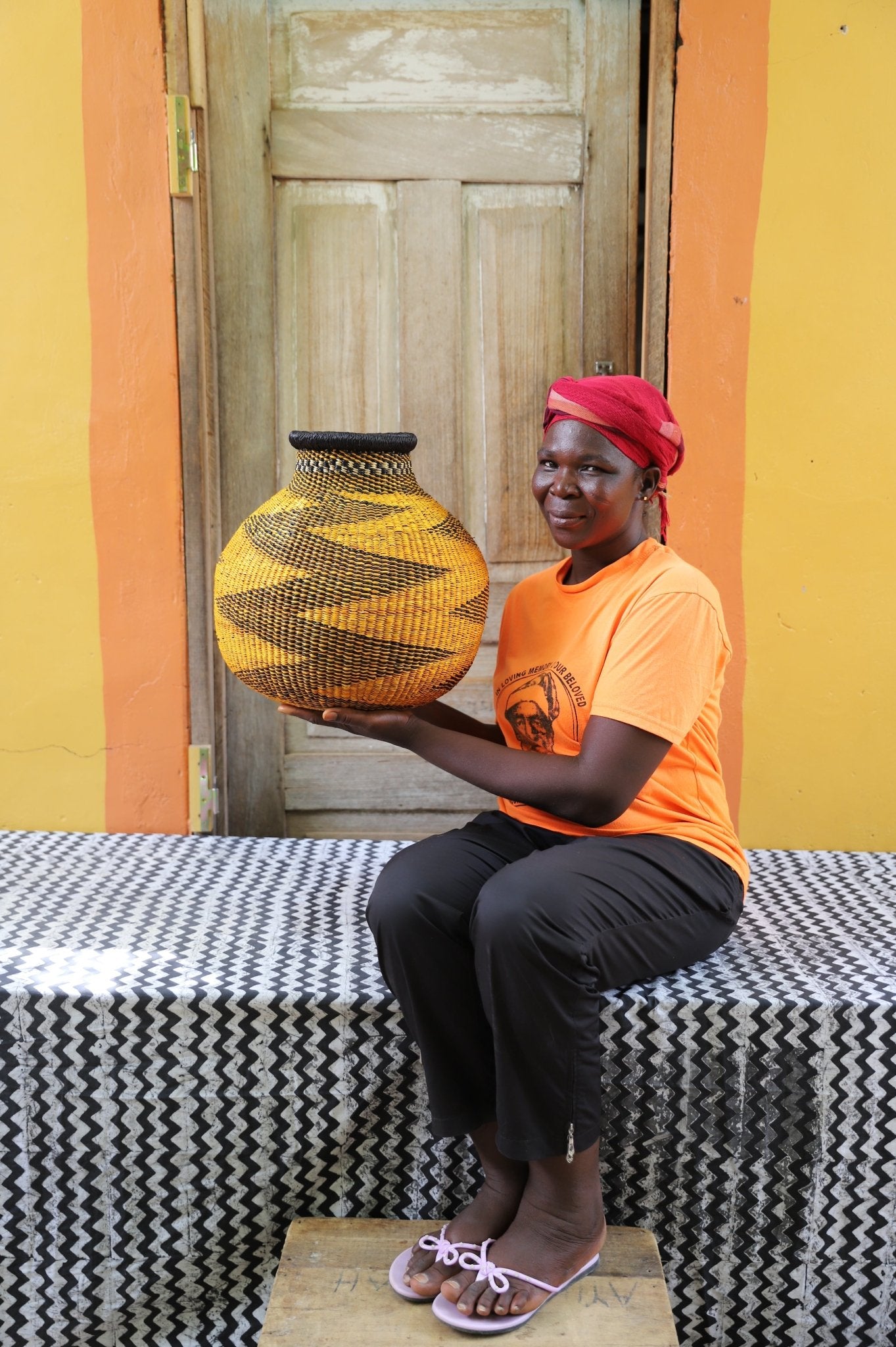 Jemima 10 Cows Dècor Basket (Medium) - The Baba Tree Basket Company