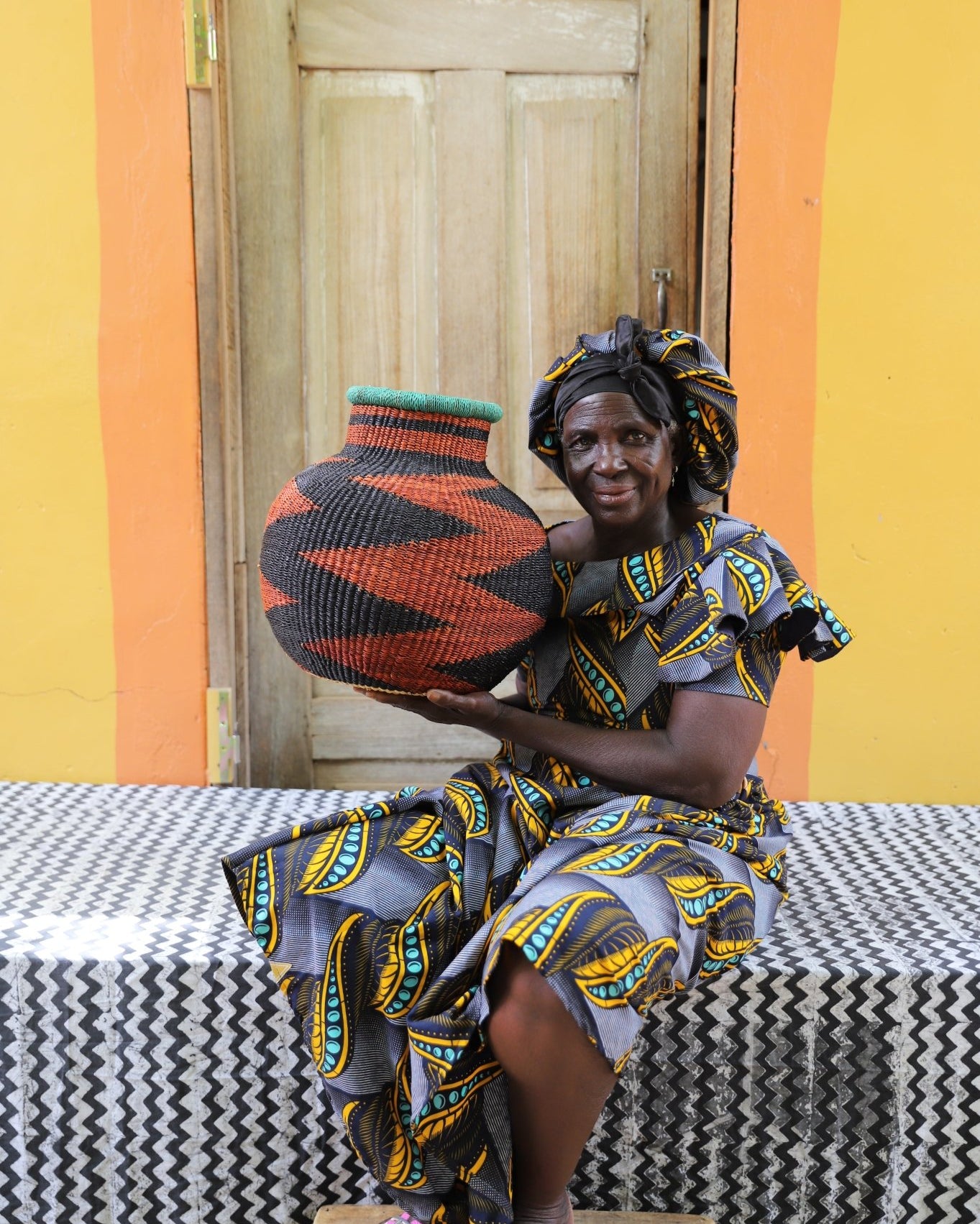 Jemima 10 Cows Dècor Basket (Medium) - The Baba Tree Basket Company