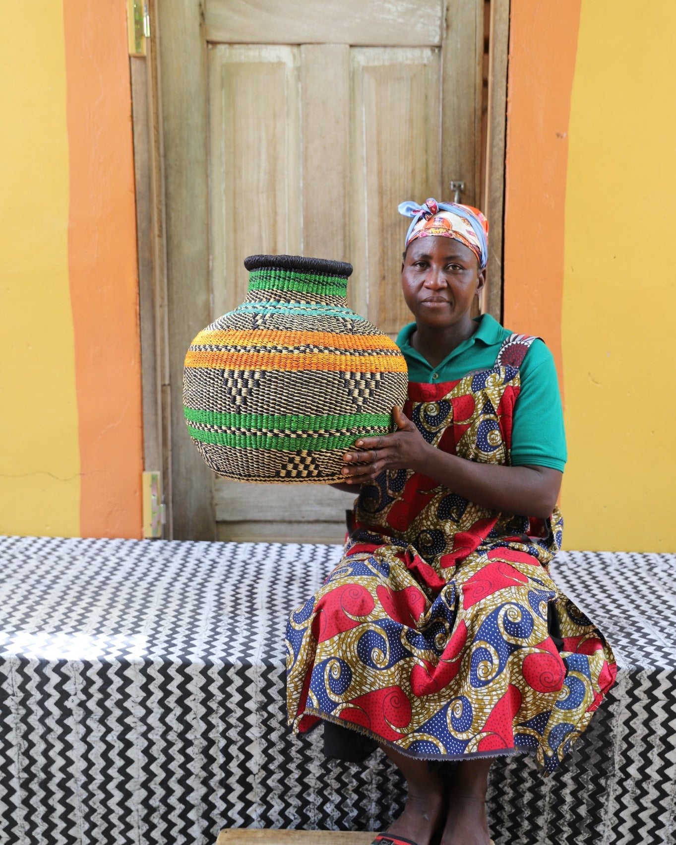 Jemima 10 Cows Dècor Basket (Medium) - The Baba Tree Basket Company