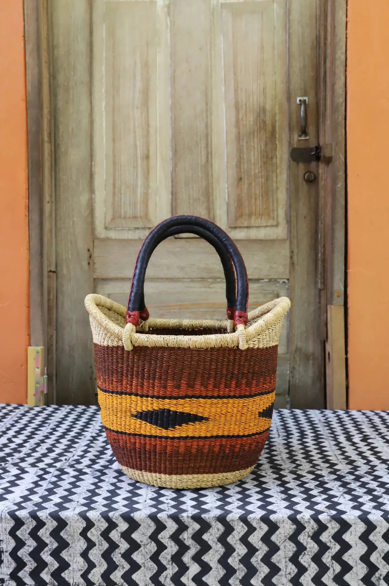 Small Nyariga Shopping Basket handwoven in Ghana