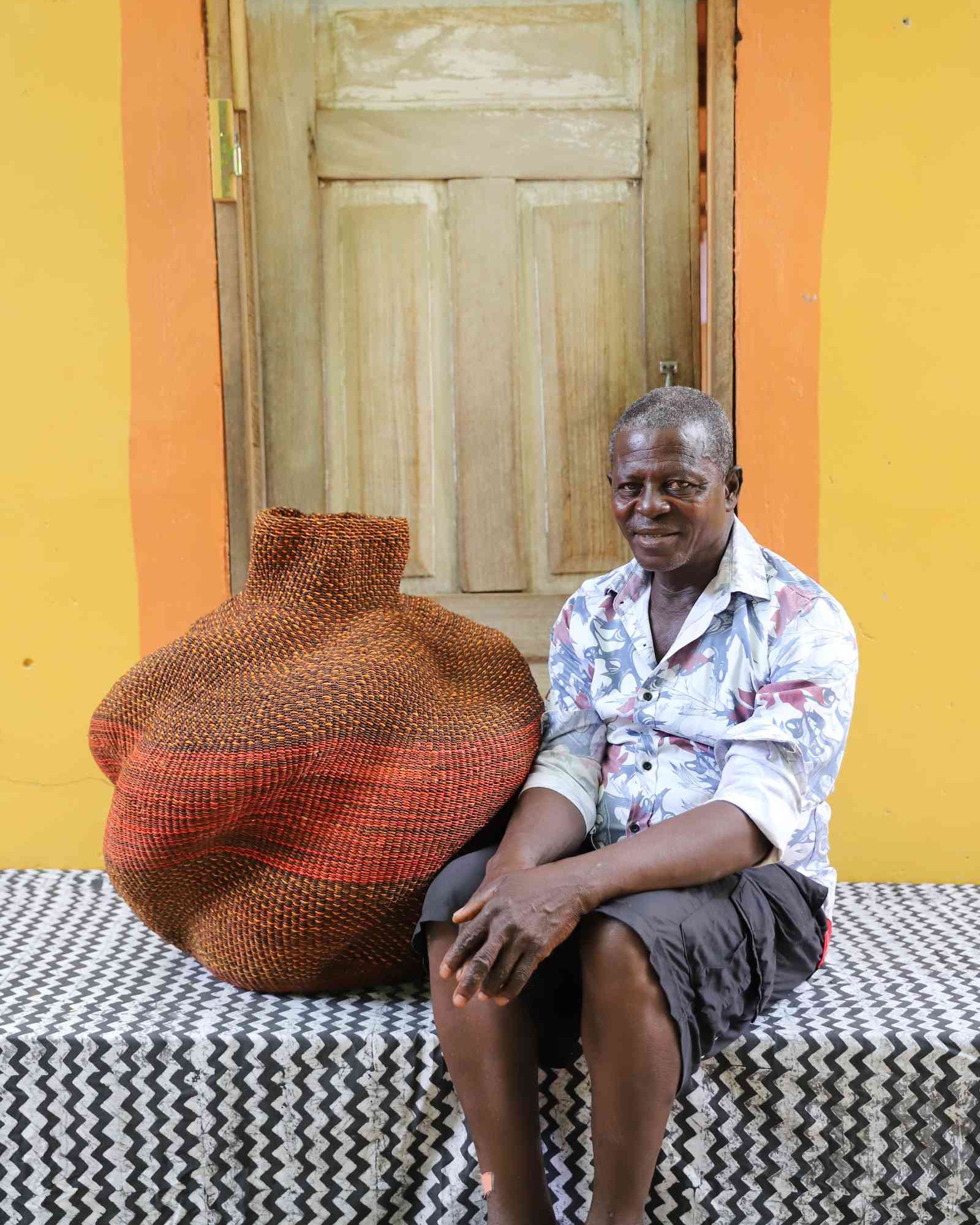 Yoomelingah-yure medium handwoven art basket styled as home Décor