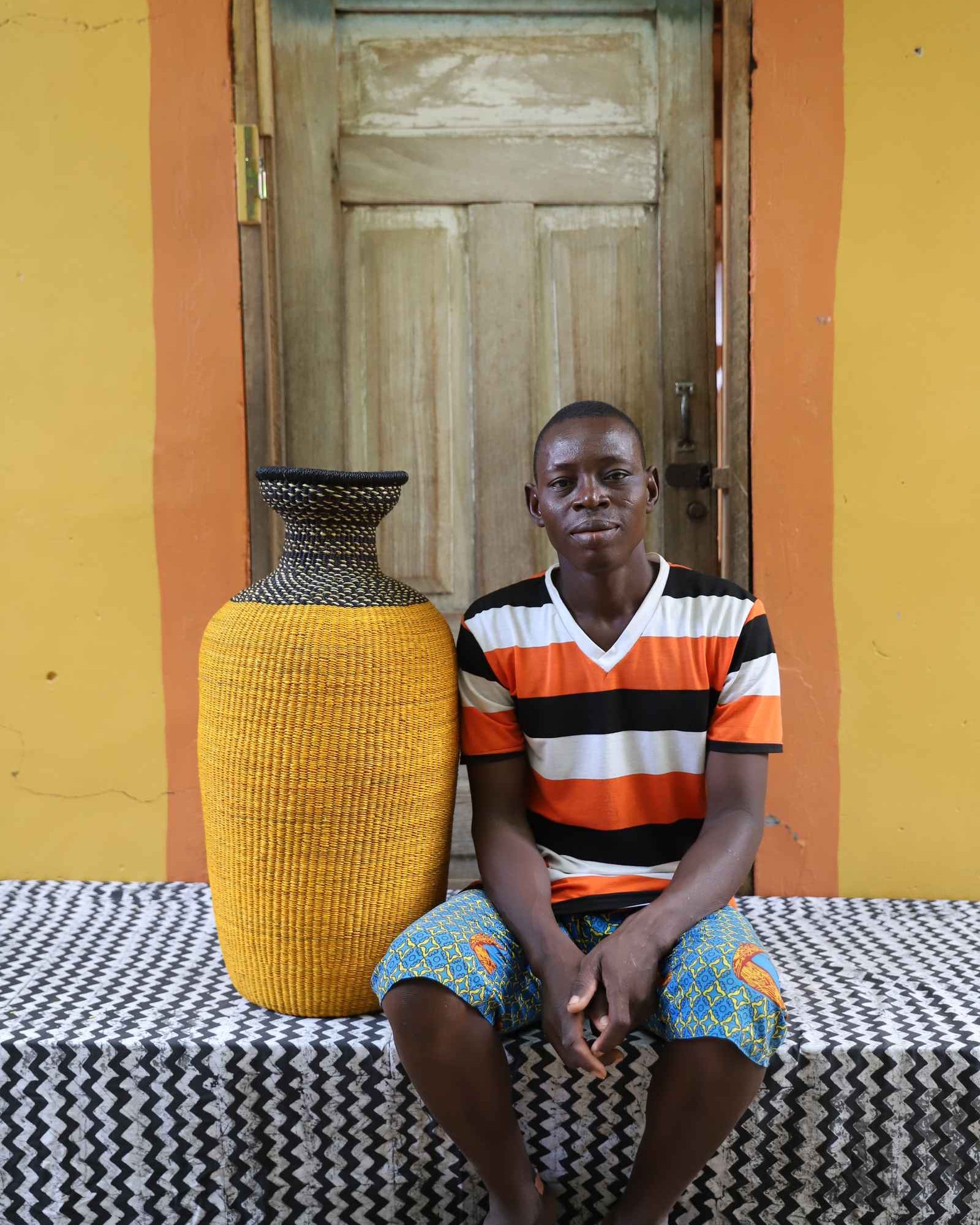 Terra medium handwoven Bolga art basket displayed as home Décor