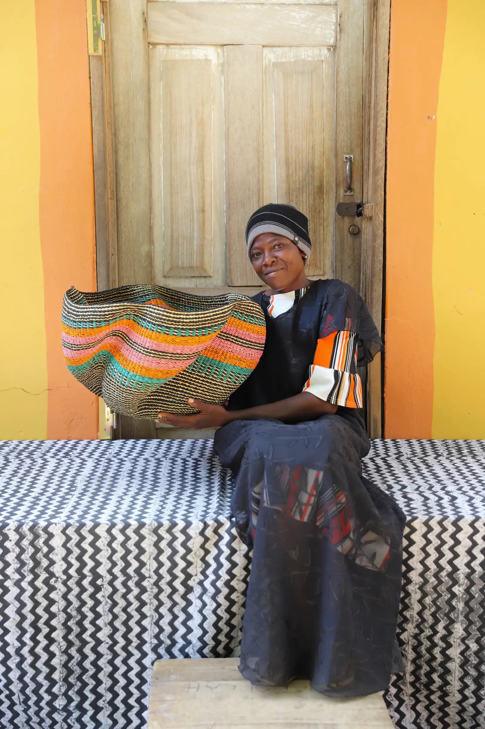 Pakurigo Wave Home  Décor Basket (Large) by Atipoka Akanobre