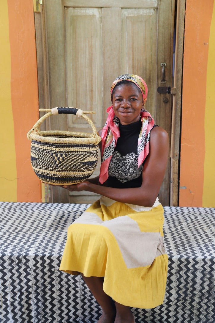 Round Shopping Basket (Small) - The Baba Tree Basket Company