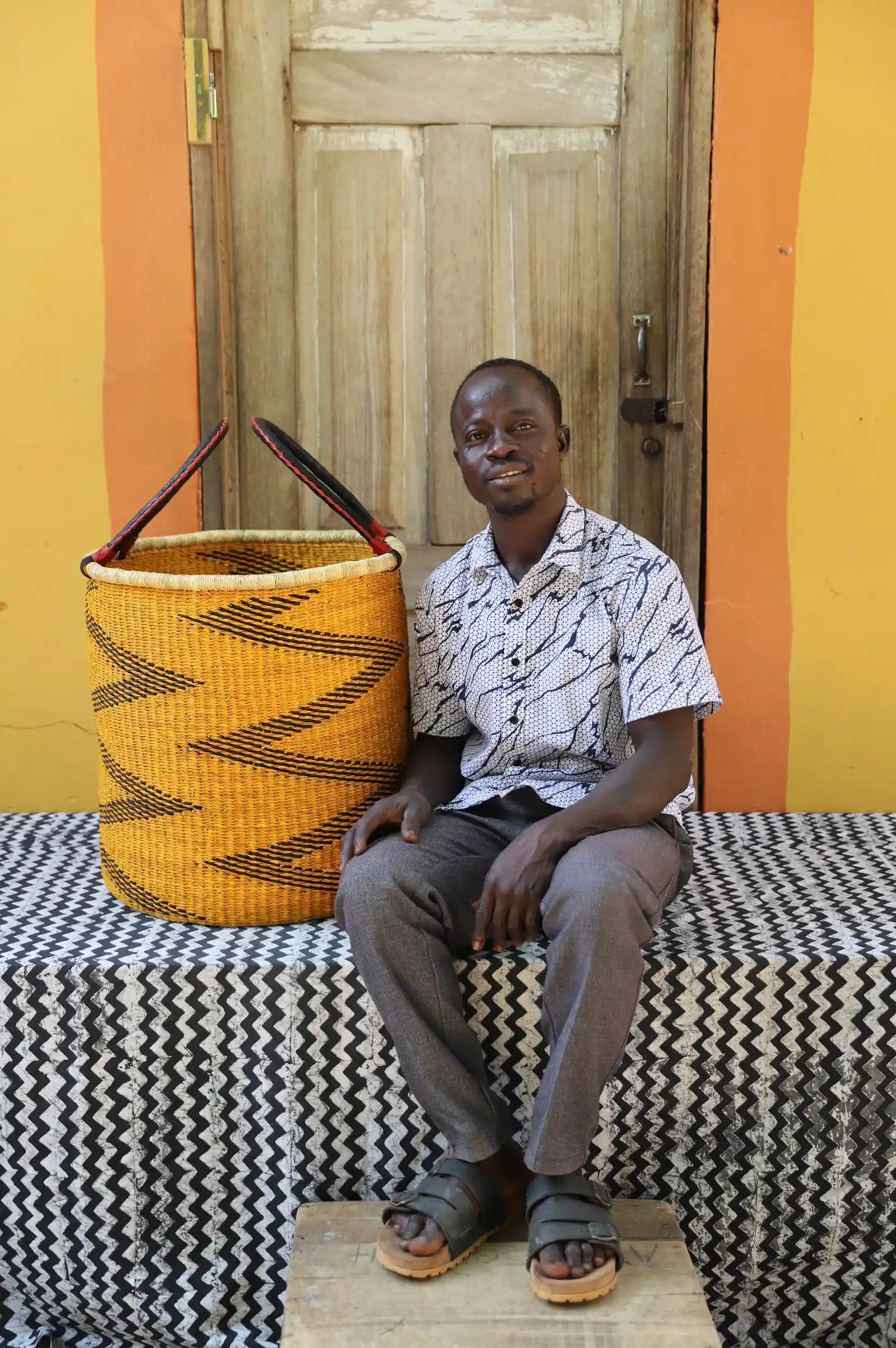 Open Laundry Basket (Large) by Jacob Adombire
