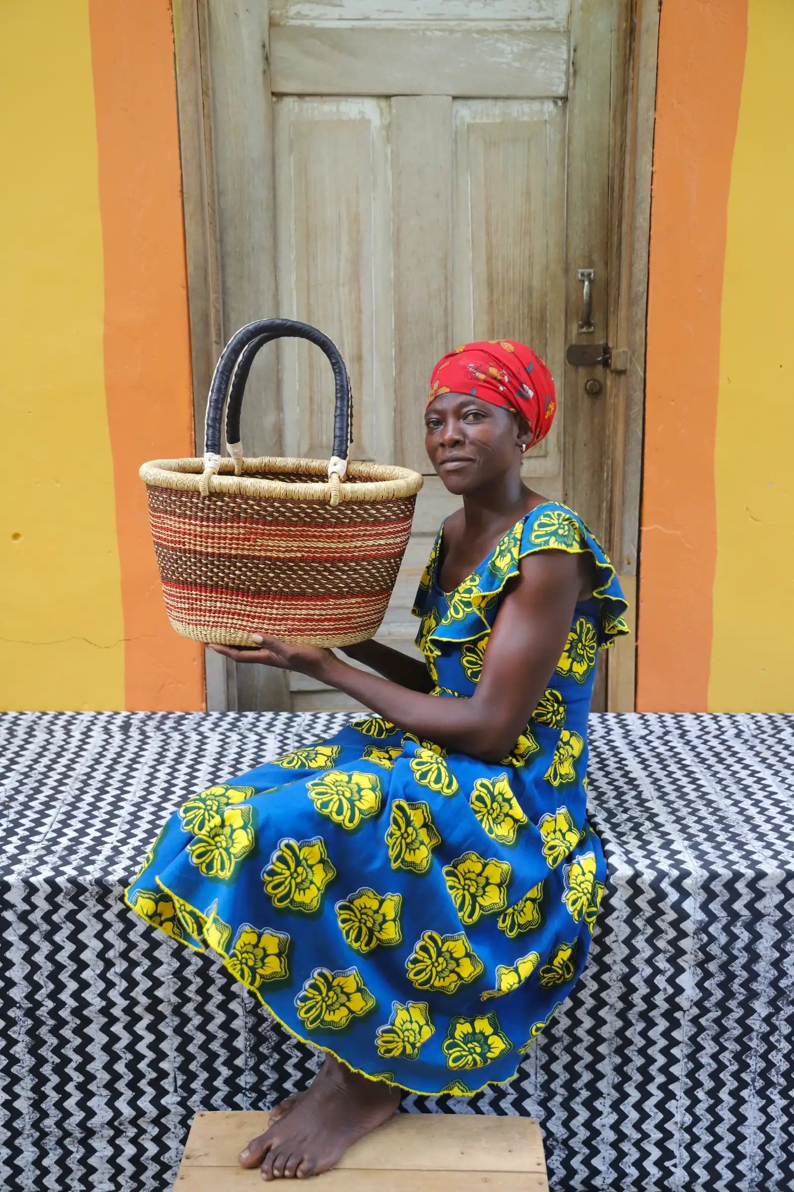 Oval Shopping Basket (Small) by Atipoka Akanobre