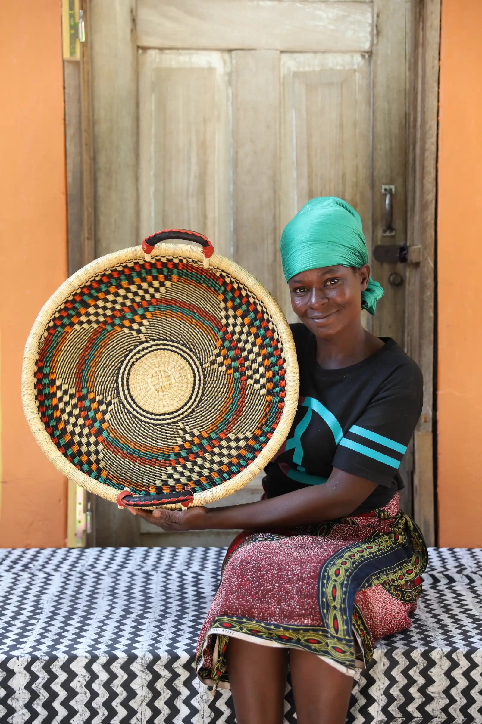 Woven Tray Wall Décor (Double Weave) (small) by Mercy Nsoh