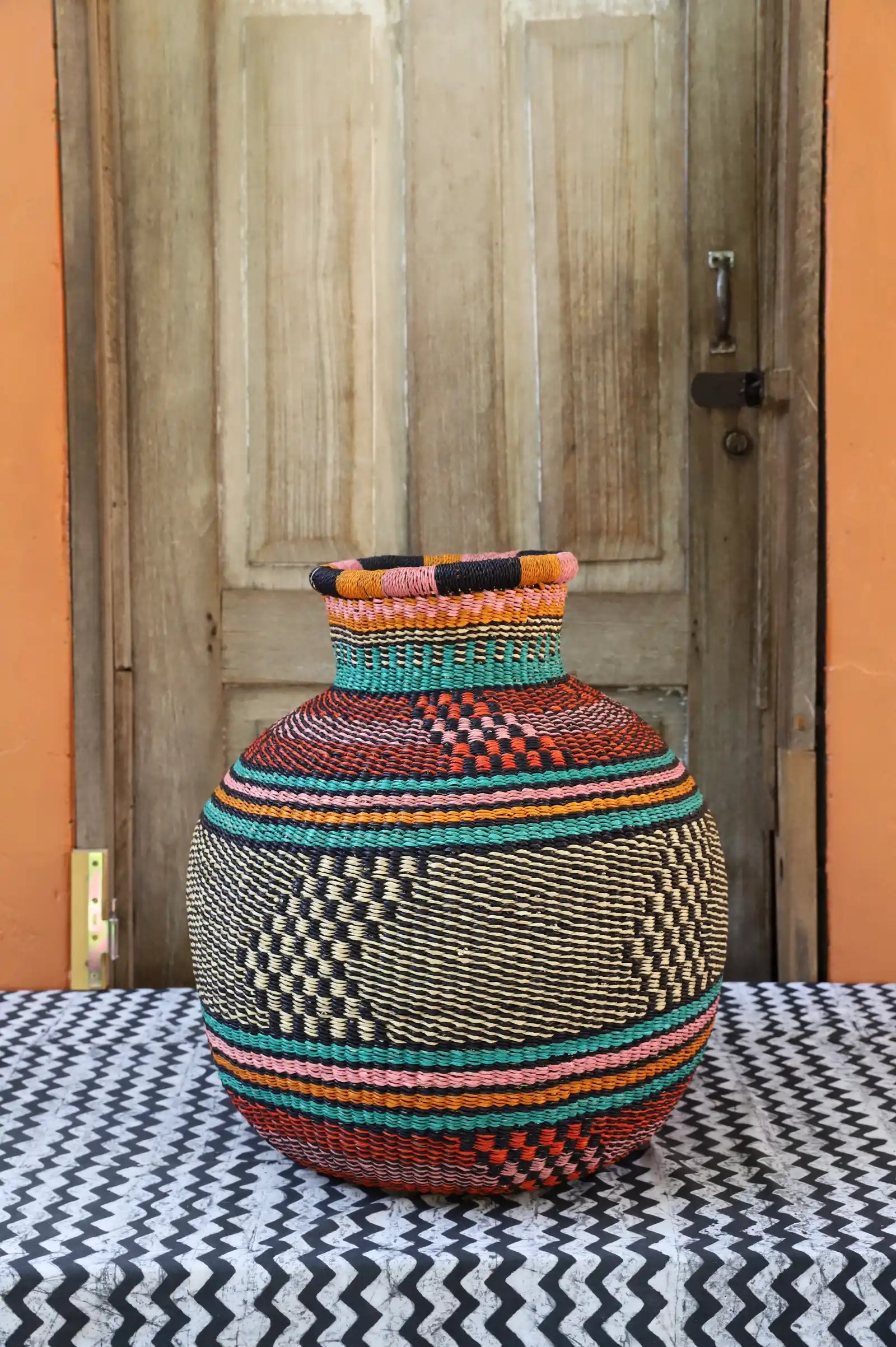 Jemima 10 Cows Dècor Basket (Large) by Hilda Adongo