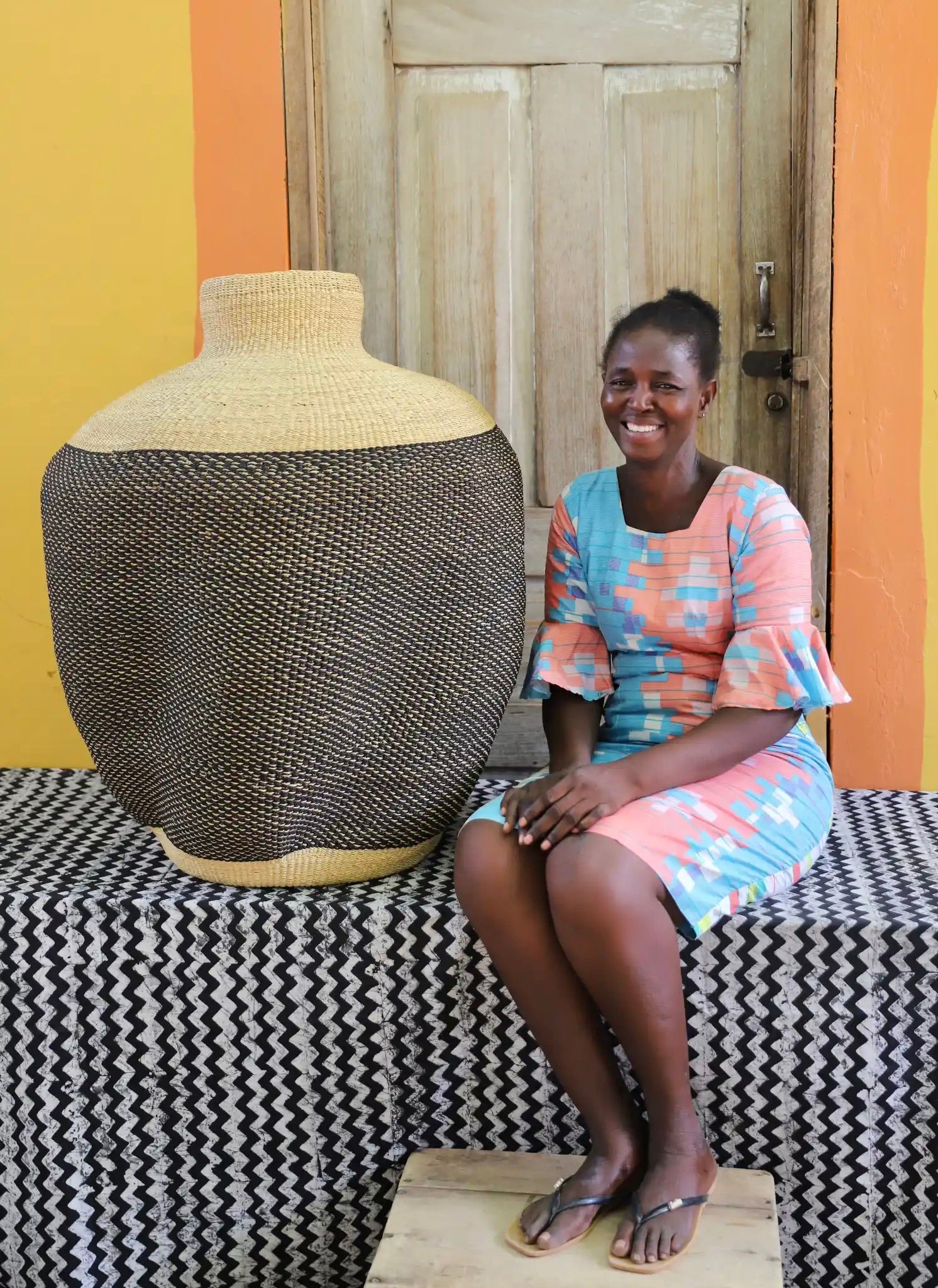 The Slow Wave Vase Art Basket (Medium) by Aniamah Akugre