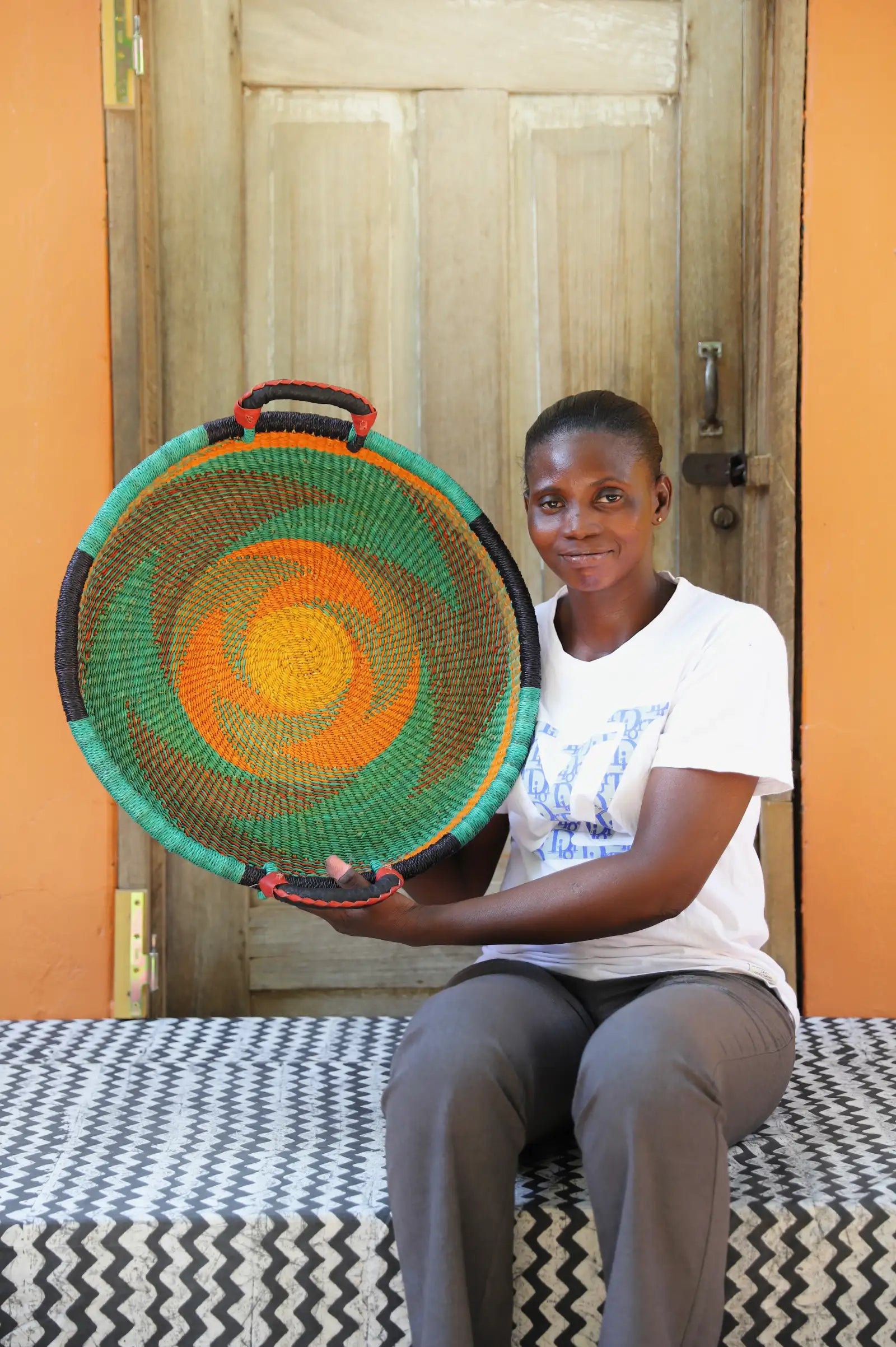 Woven Tray Wall Décor (Double Weave) (small) by Modesta Adongo