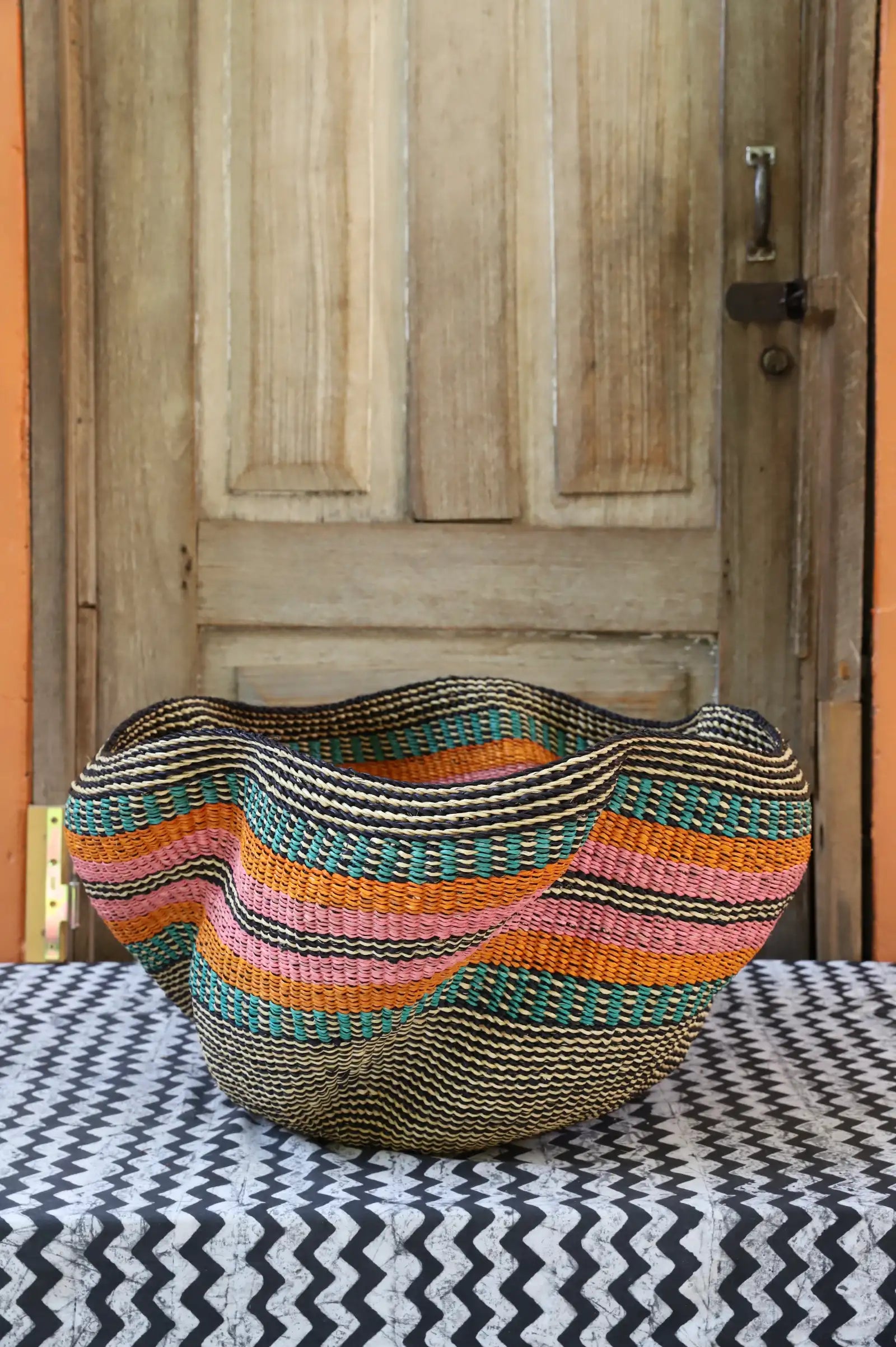 Pakurigo Wave Home  Décor Basket (Large) by Mary Ayamdor
