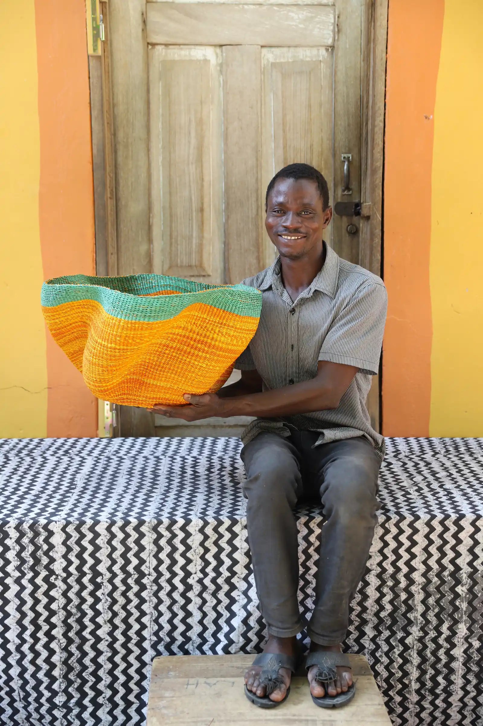 Pakurigo Wave Home  Décor Basket (Large) by Clement Akoo