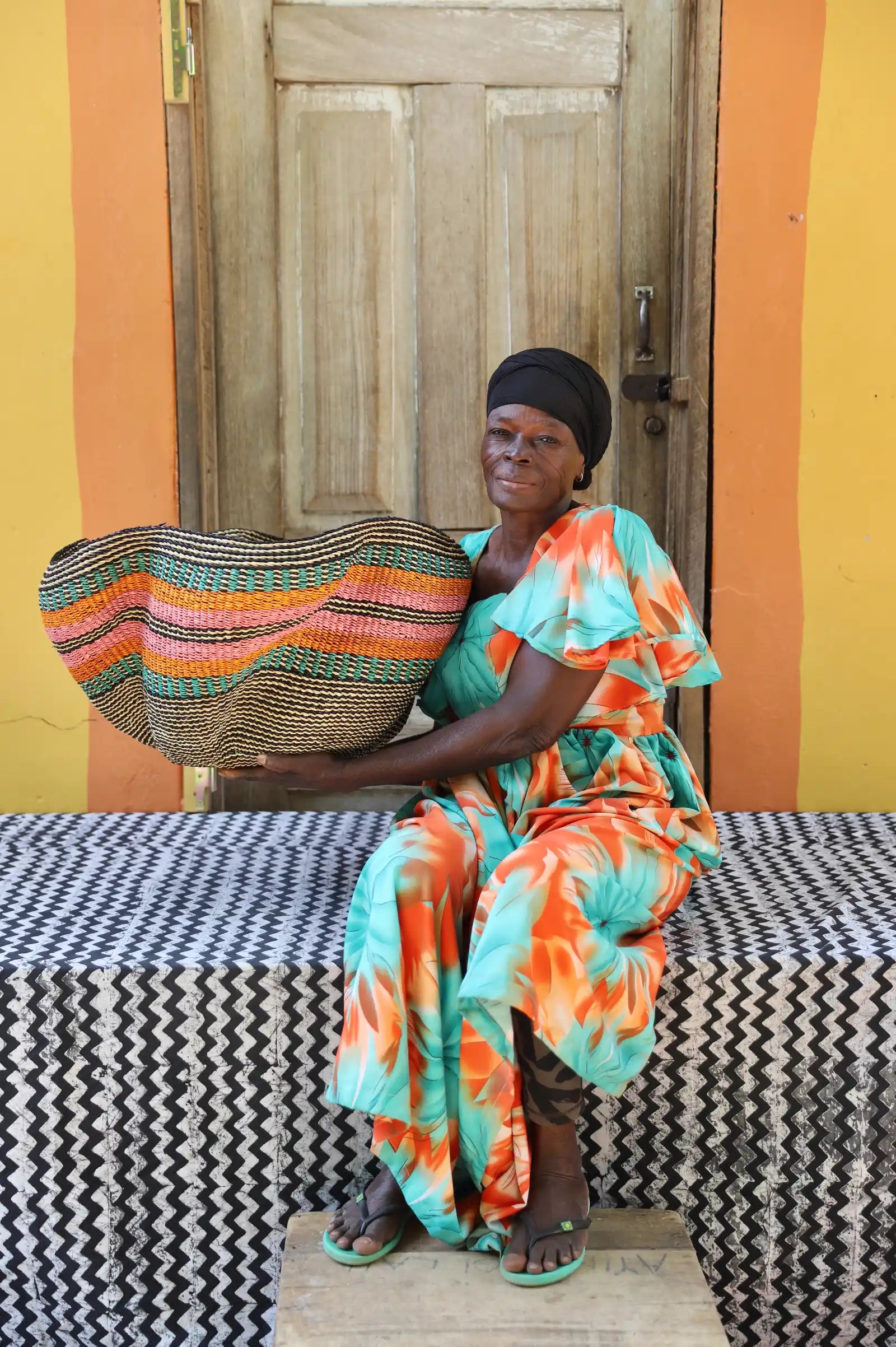 Pakurigo Wave Home  Décor Basket (Large) by Mary Ayamdor