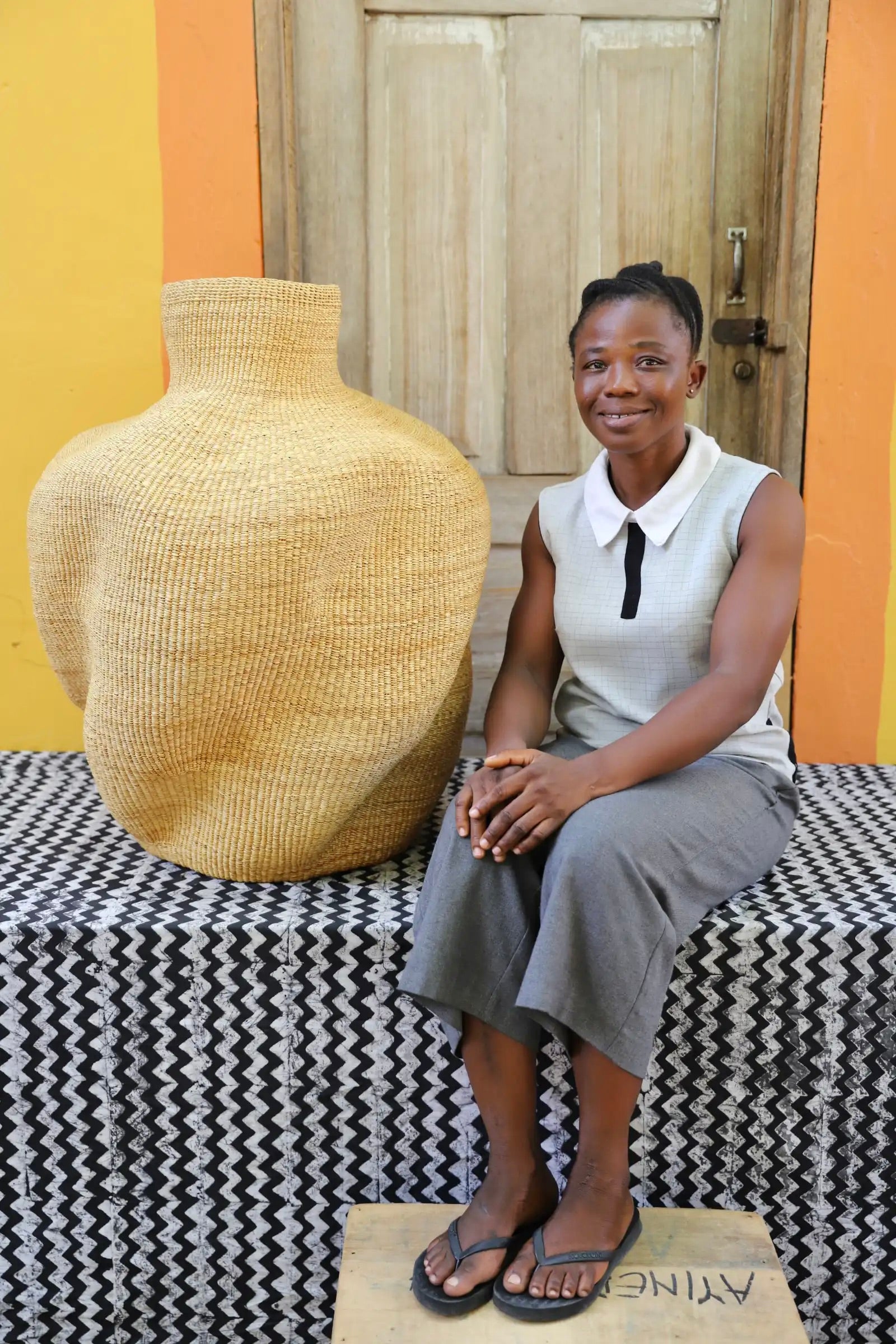 The Slow Wave Vase Art Basket (Medium) by Jennifer Akolgo