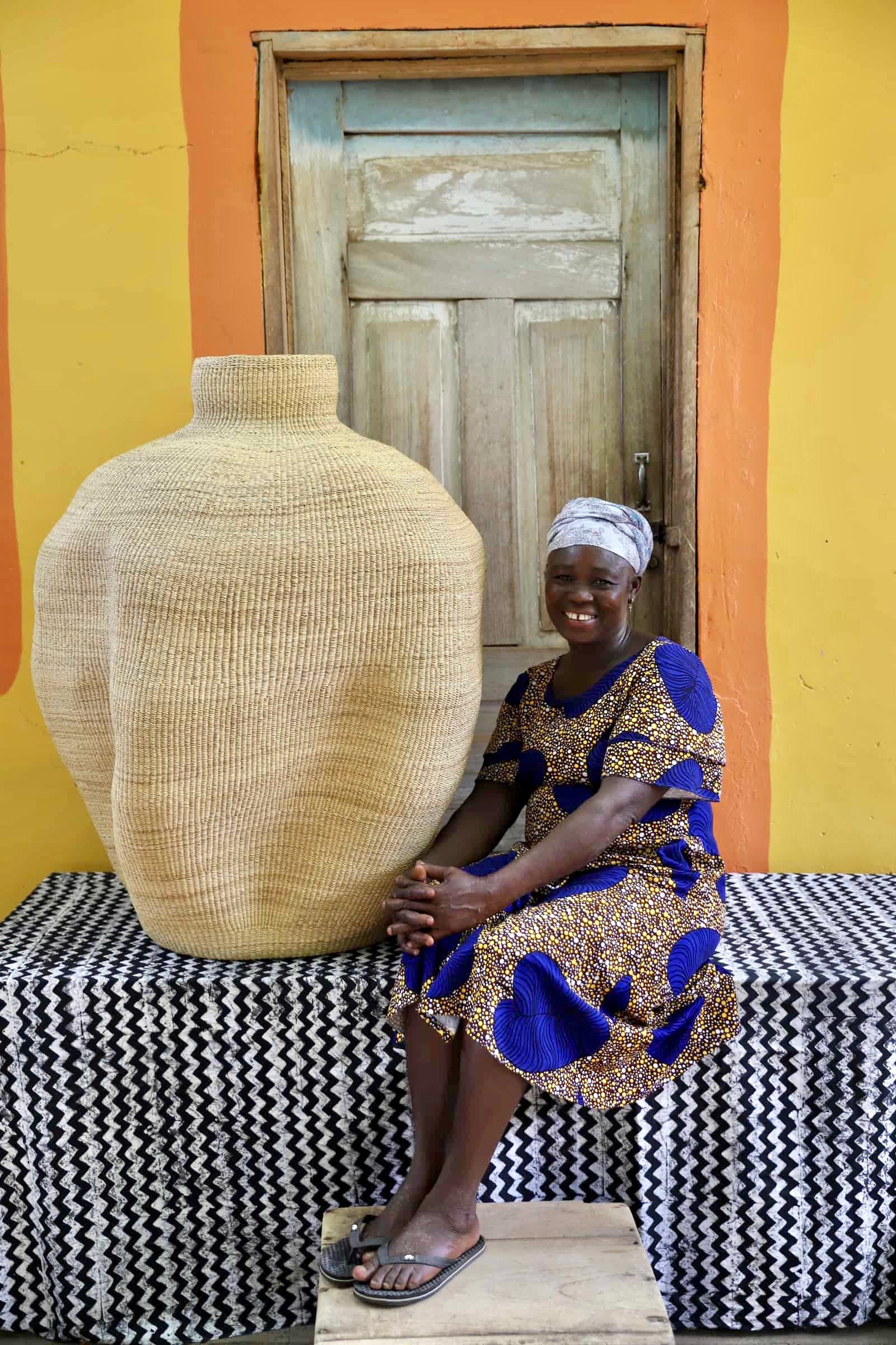 Slow Wave Vase Art Basket (Large) by Akelba Nyaaba