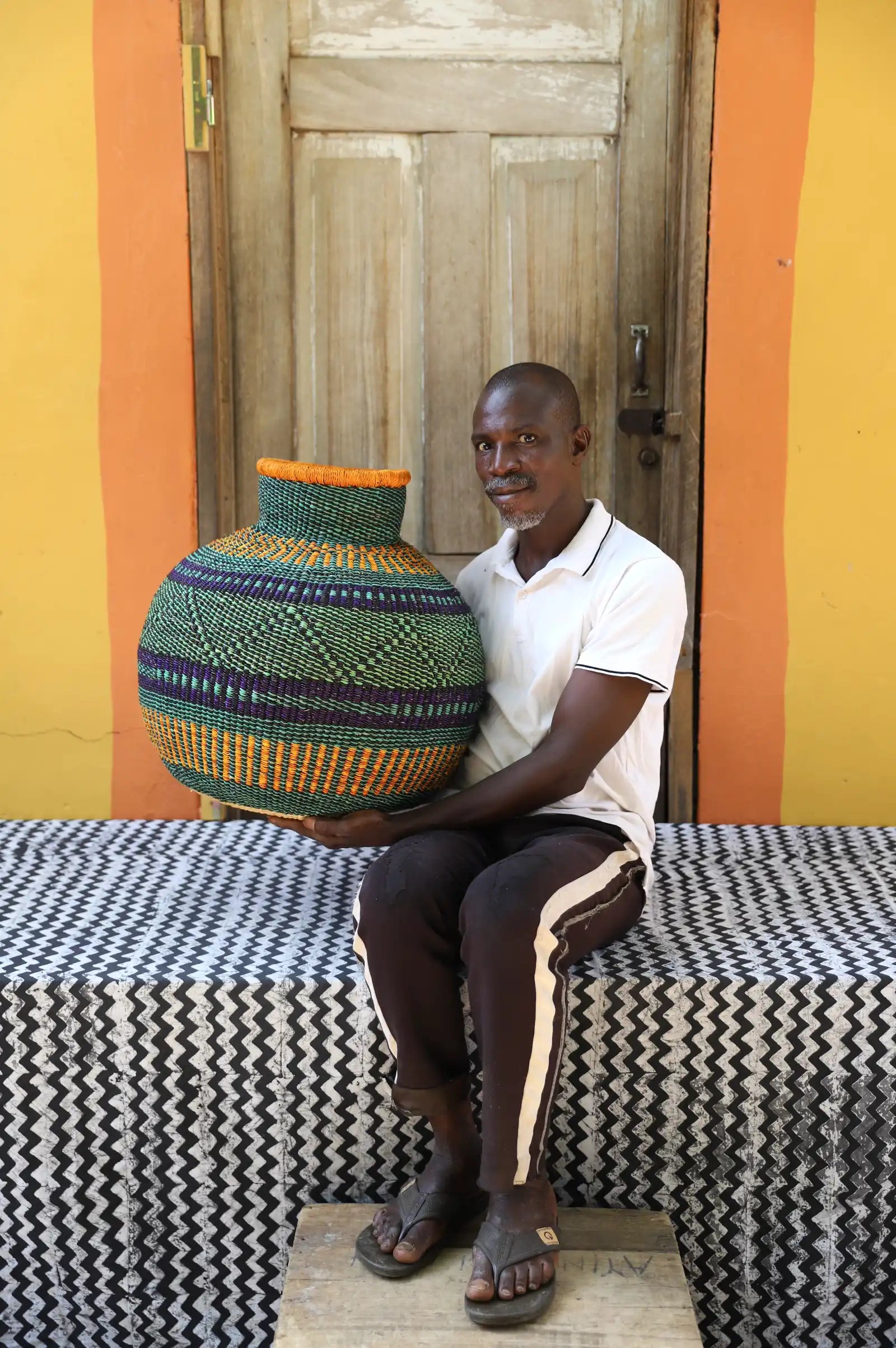 Jemima 10 Cows Dècor Basket (Large) by Ayine Atiah