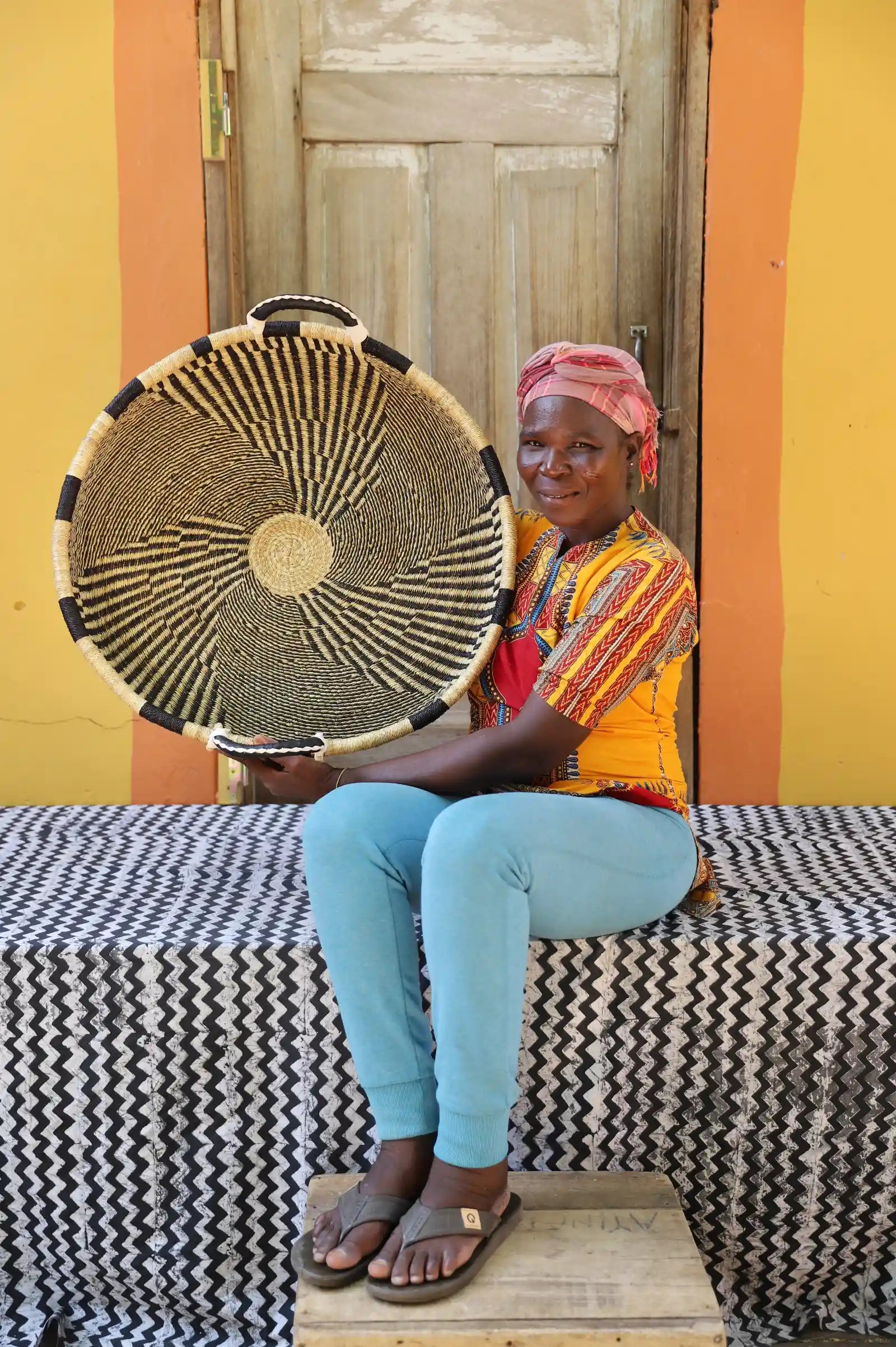 Woven Tray Wall Décor (Double Weave) (Medium) by Azumah Nsohnam