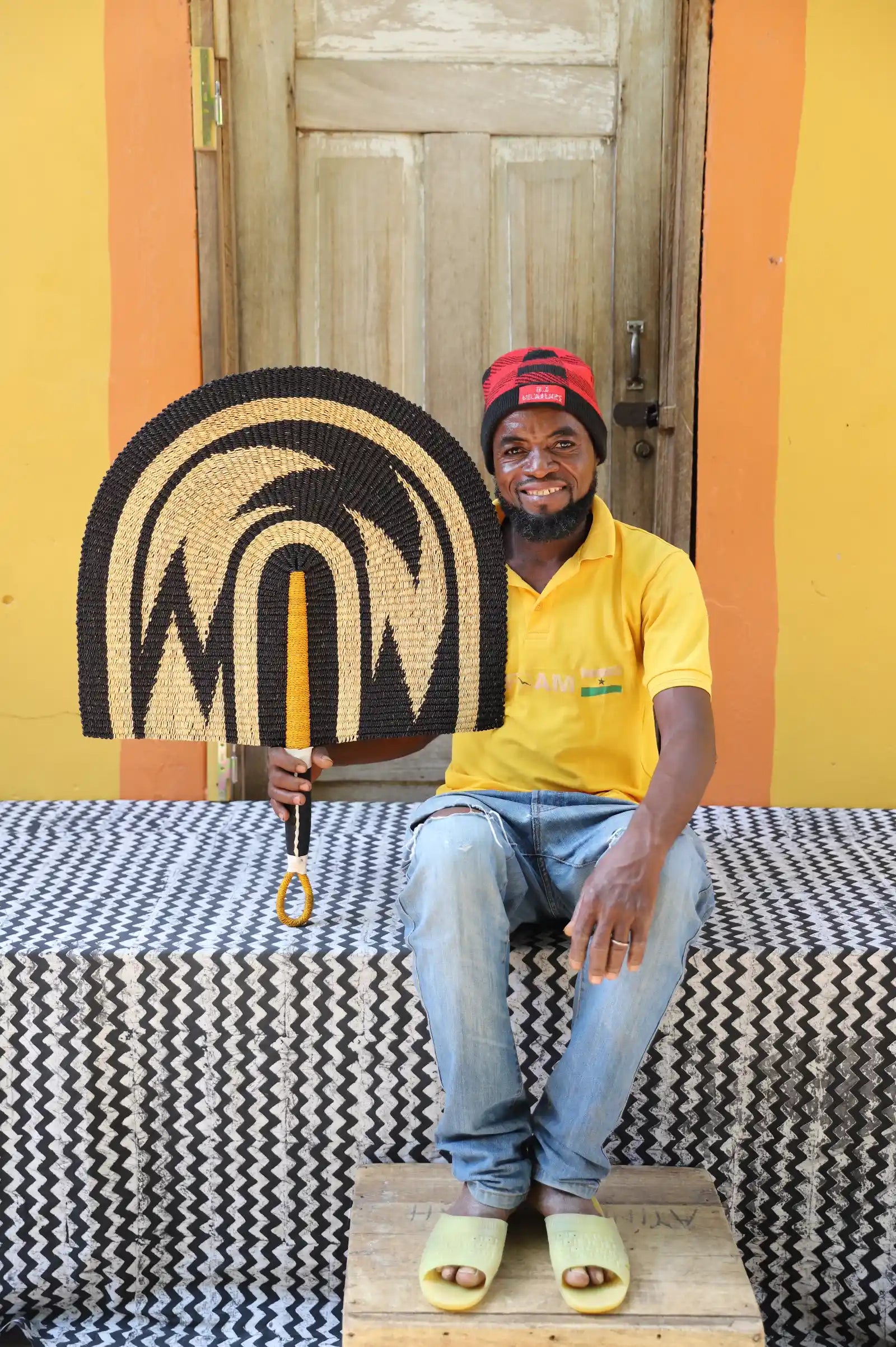 Naba Penga Wall Dècor Fan by Kwesi Apana