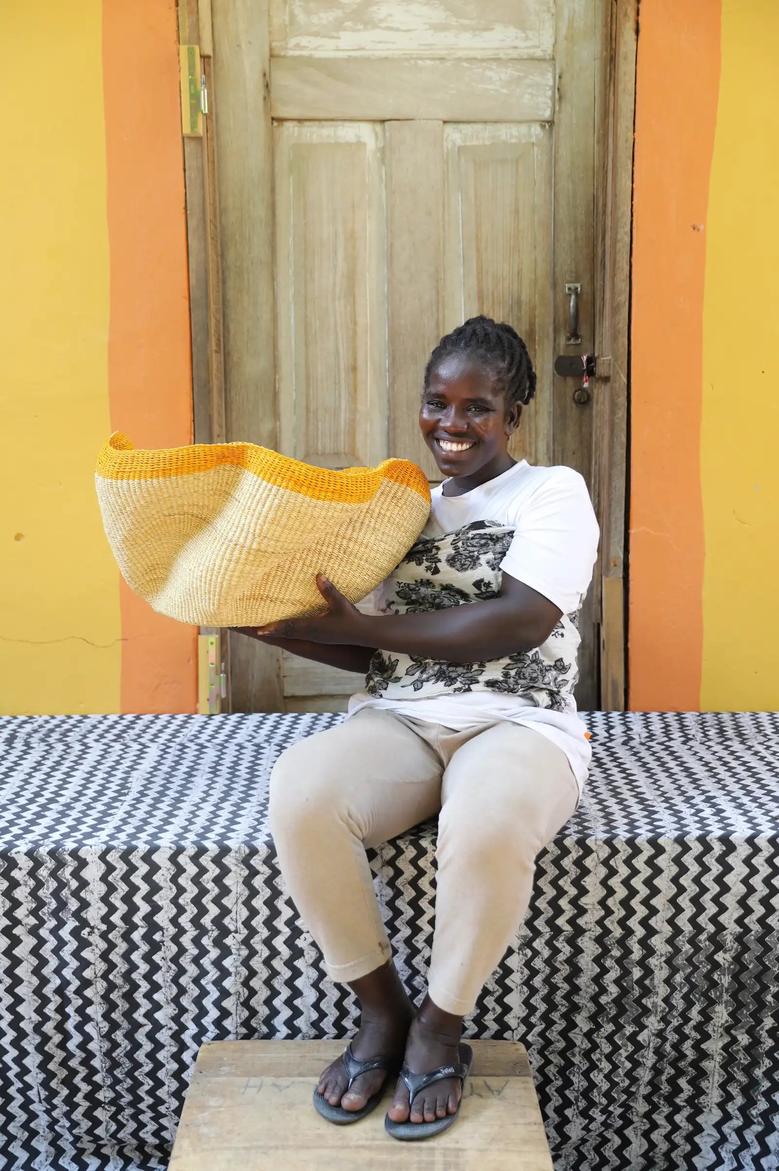 Pakurigo Wave Home  Décor Basket (Large) by Alahare Abentara