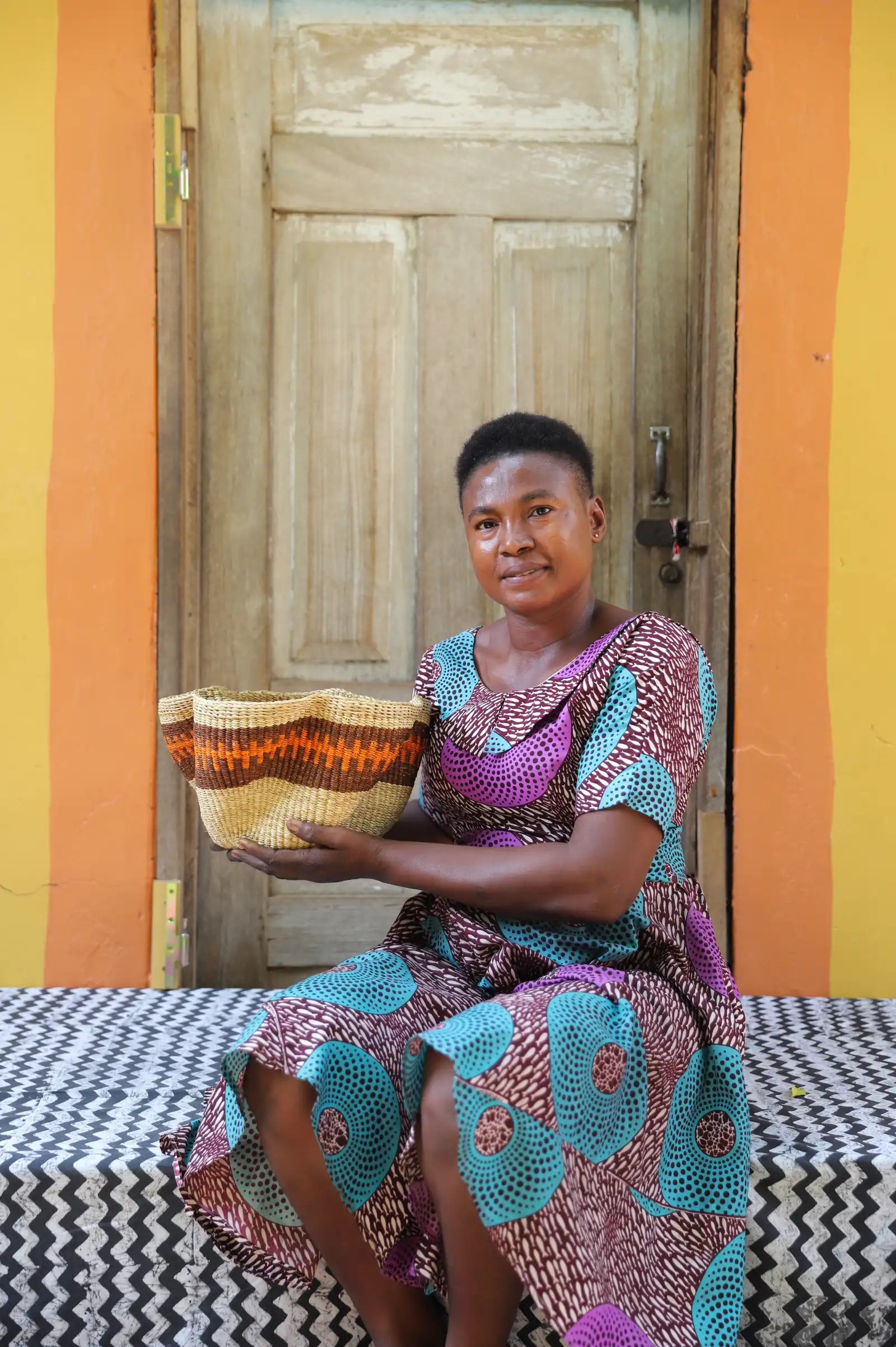 Pakurigo Wave  Home  Décor Basket (Tiny) by Afia Adukbillah