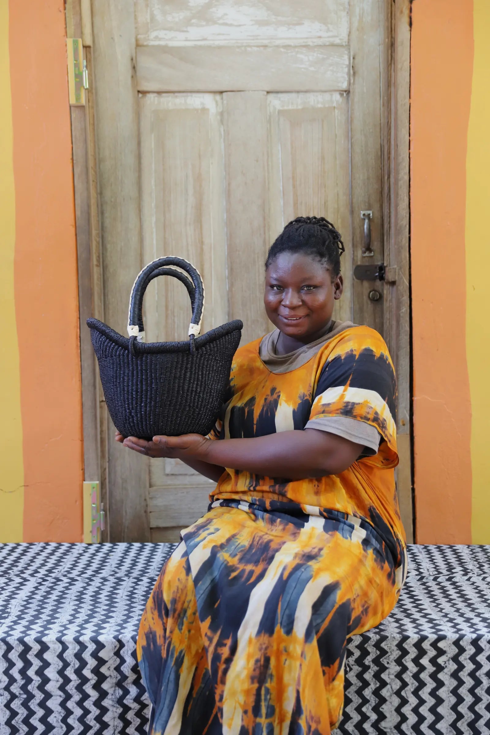 Nyariga Dip Dyed Basket (Tiny) by Martha 