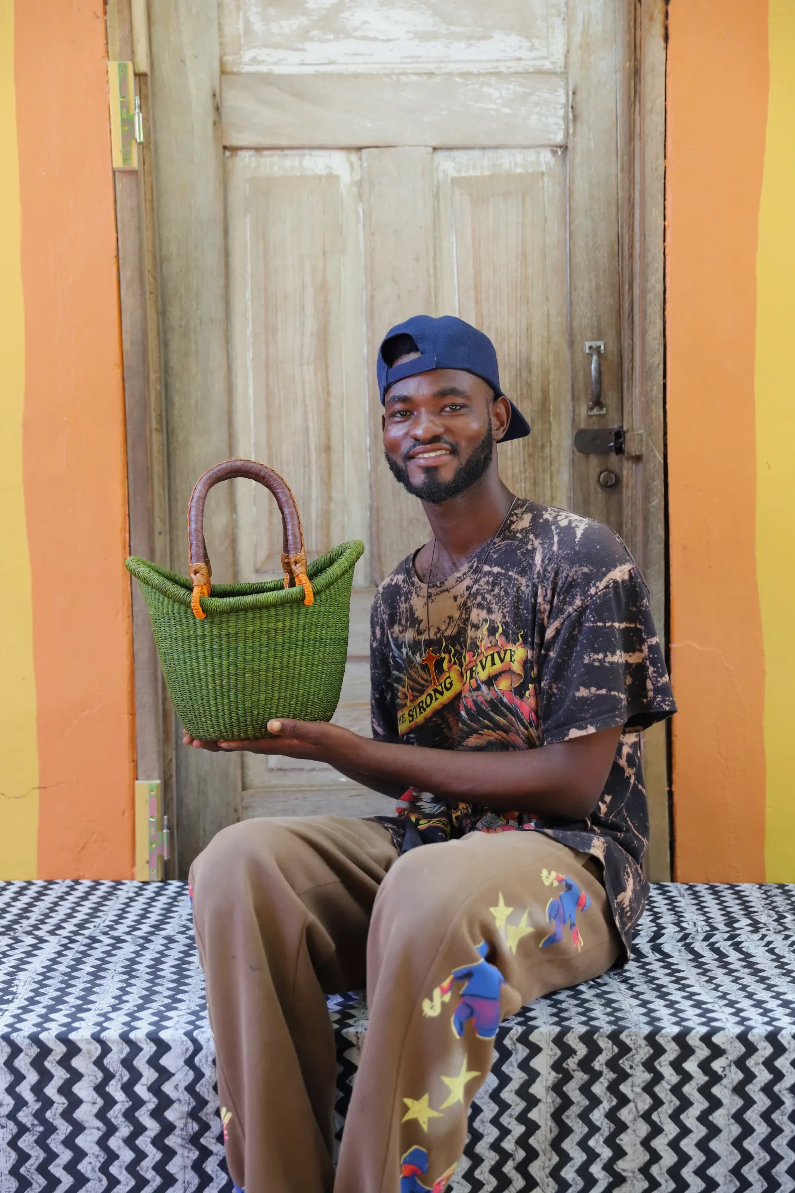 Nyariga Dip Dyed Basket (Tiny) by Paul Apasinore