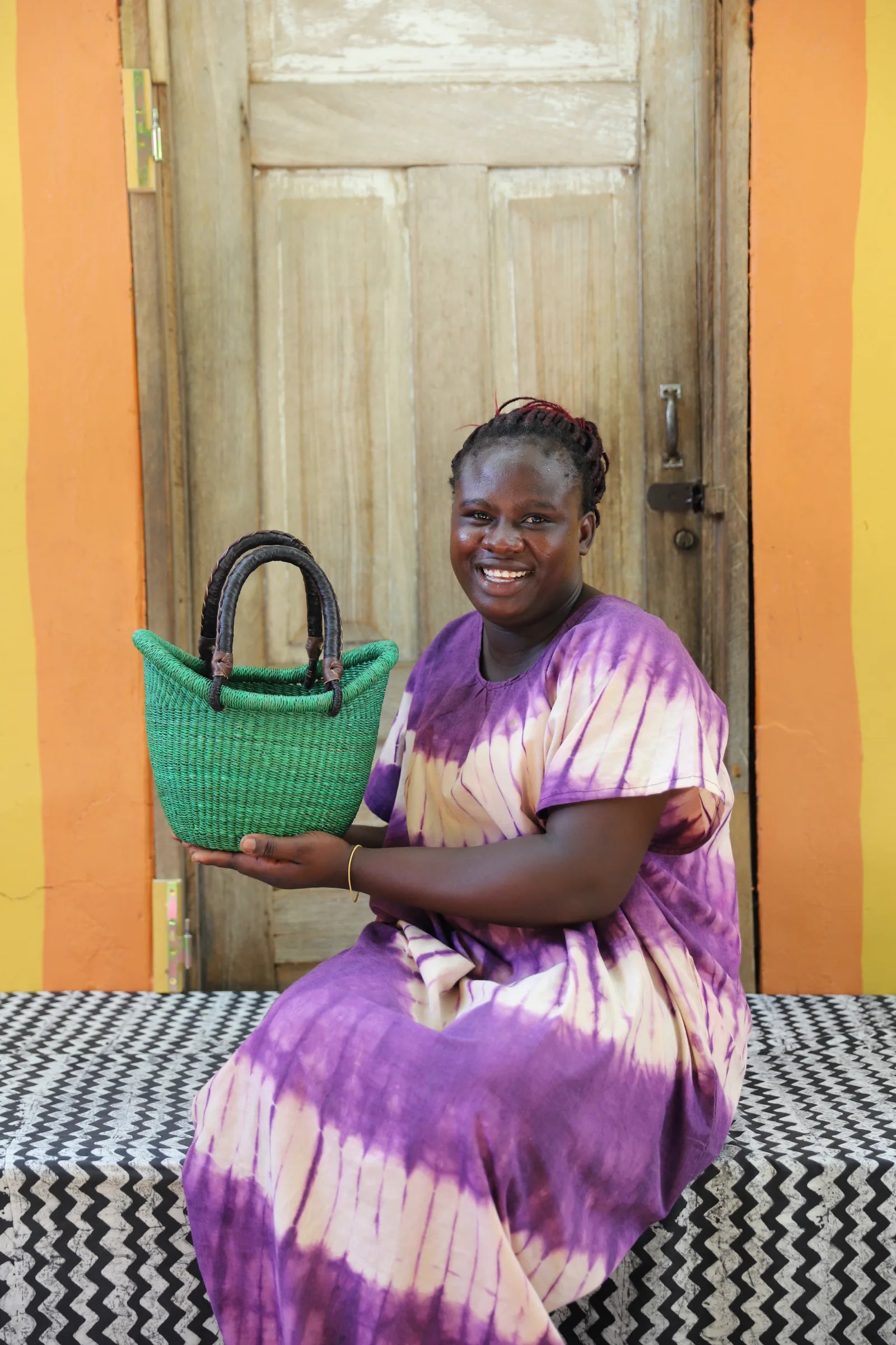 Nyariga Dip Dyed Basket (Tiny) by Apika Abisika