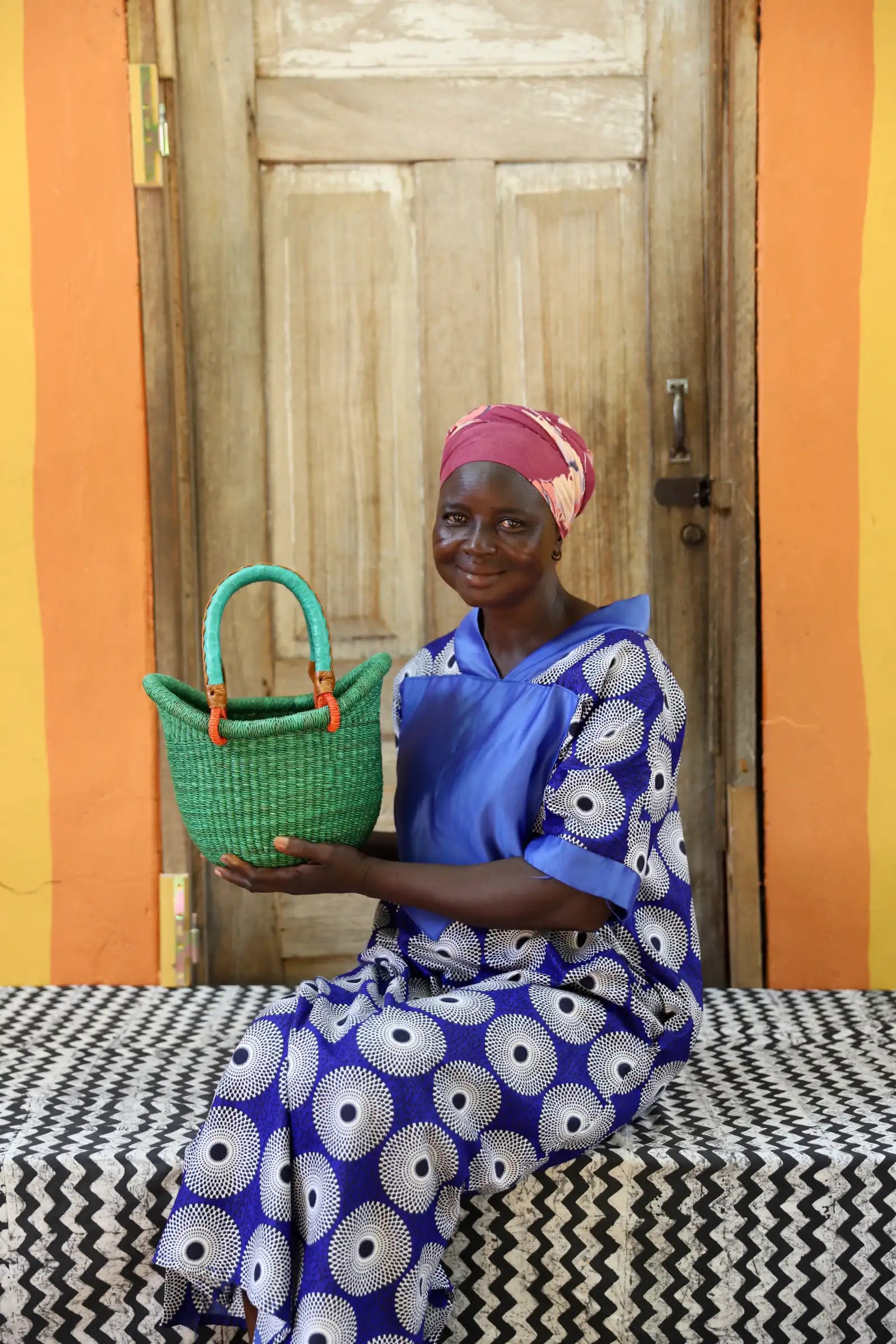 Nyariga Dip Dyed Basket (Tiny) by Talata Azusiyine
