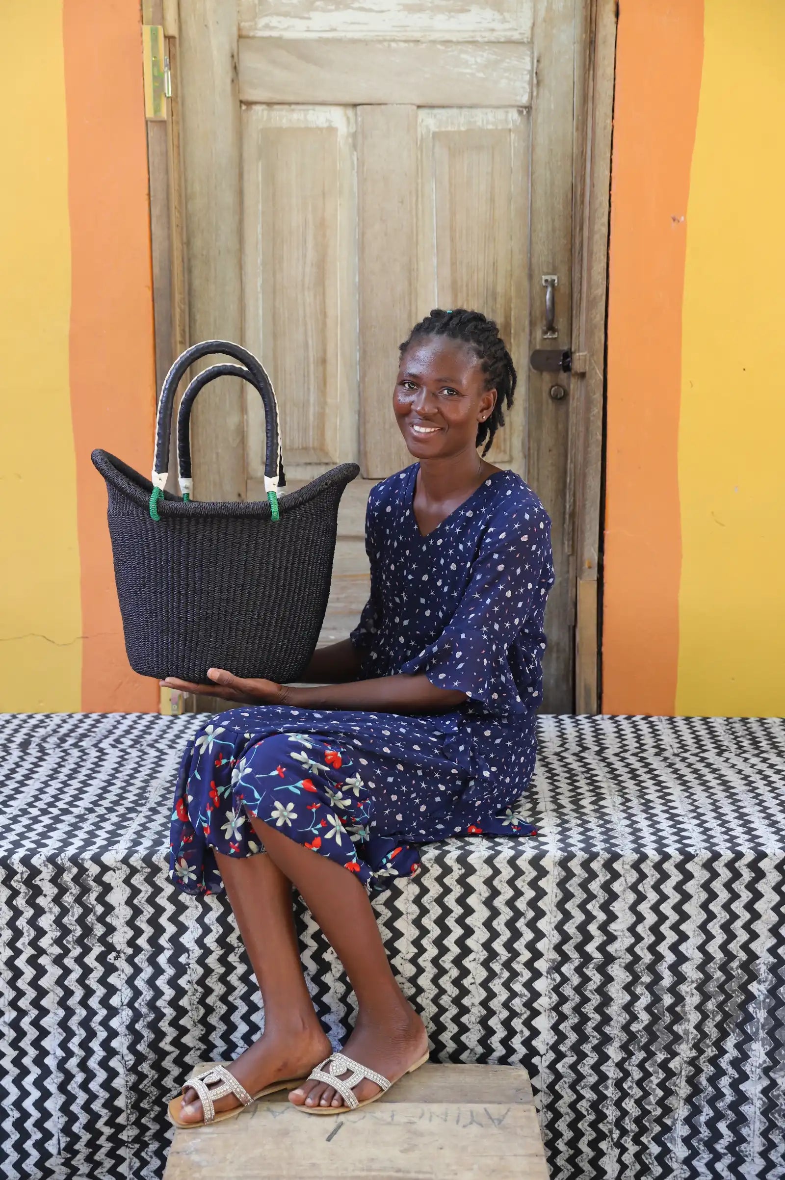 Nyariga Dip-dyed Shopping Basket (Medium) by Perpetual 