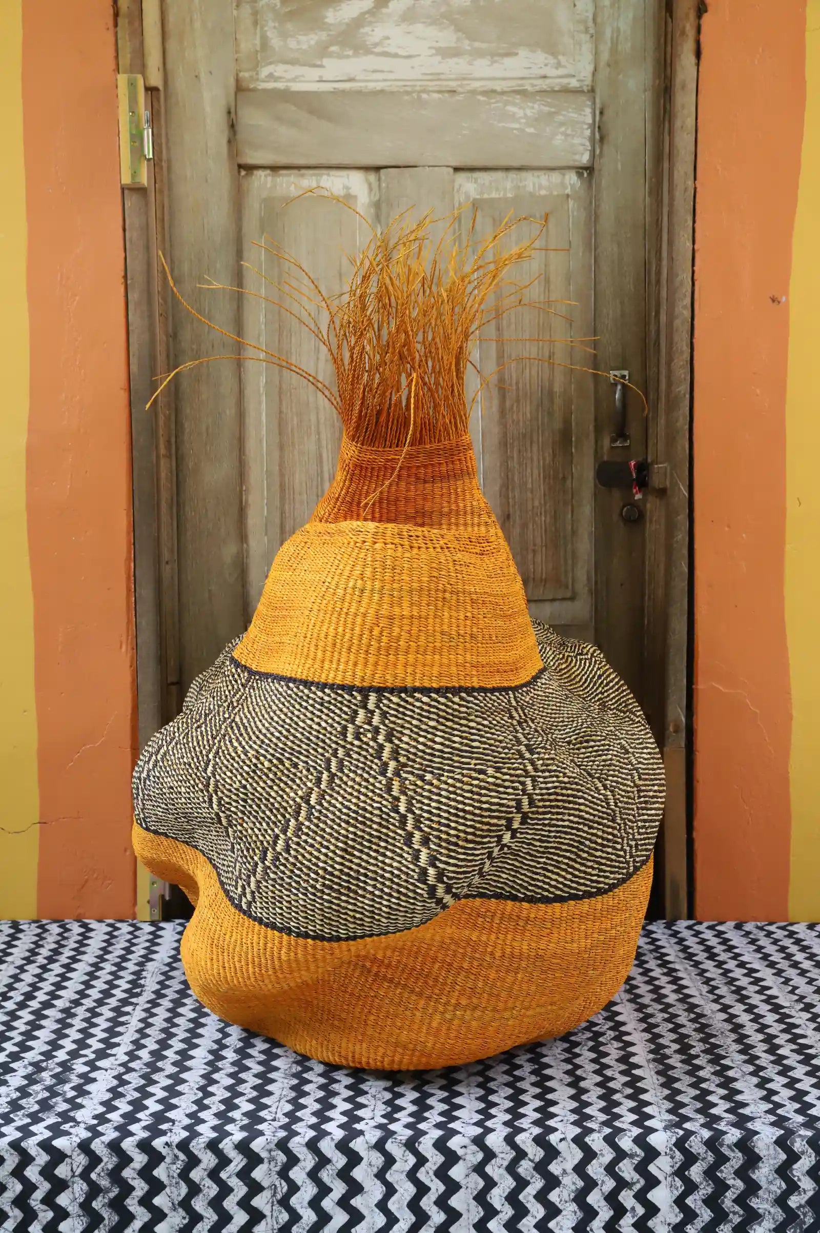 Woman and Man Art Basket by Vida Atambire