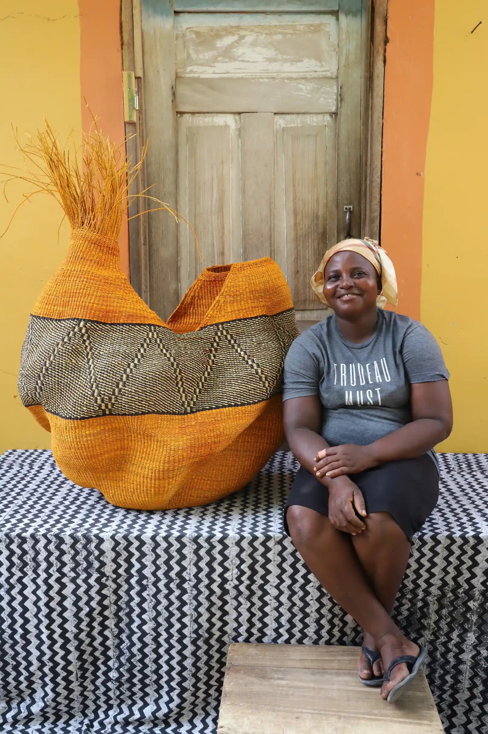 Woman and Man Art Basket by Vida Atambire