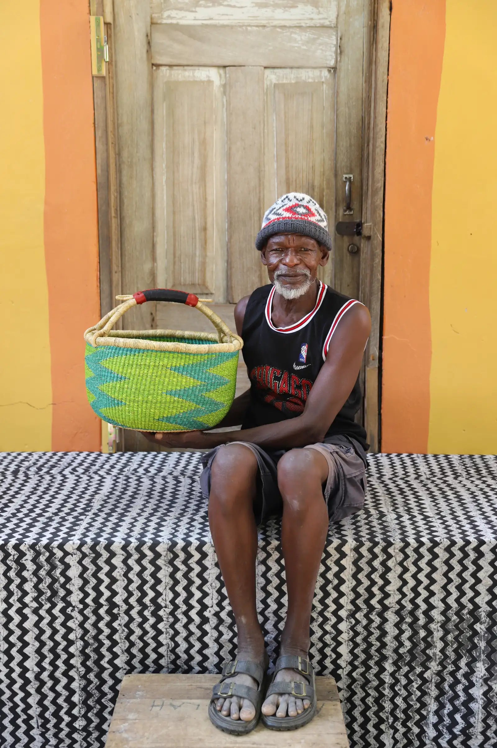 Round Shopping  Basket (Medium) by John Akurigo