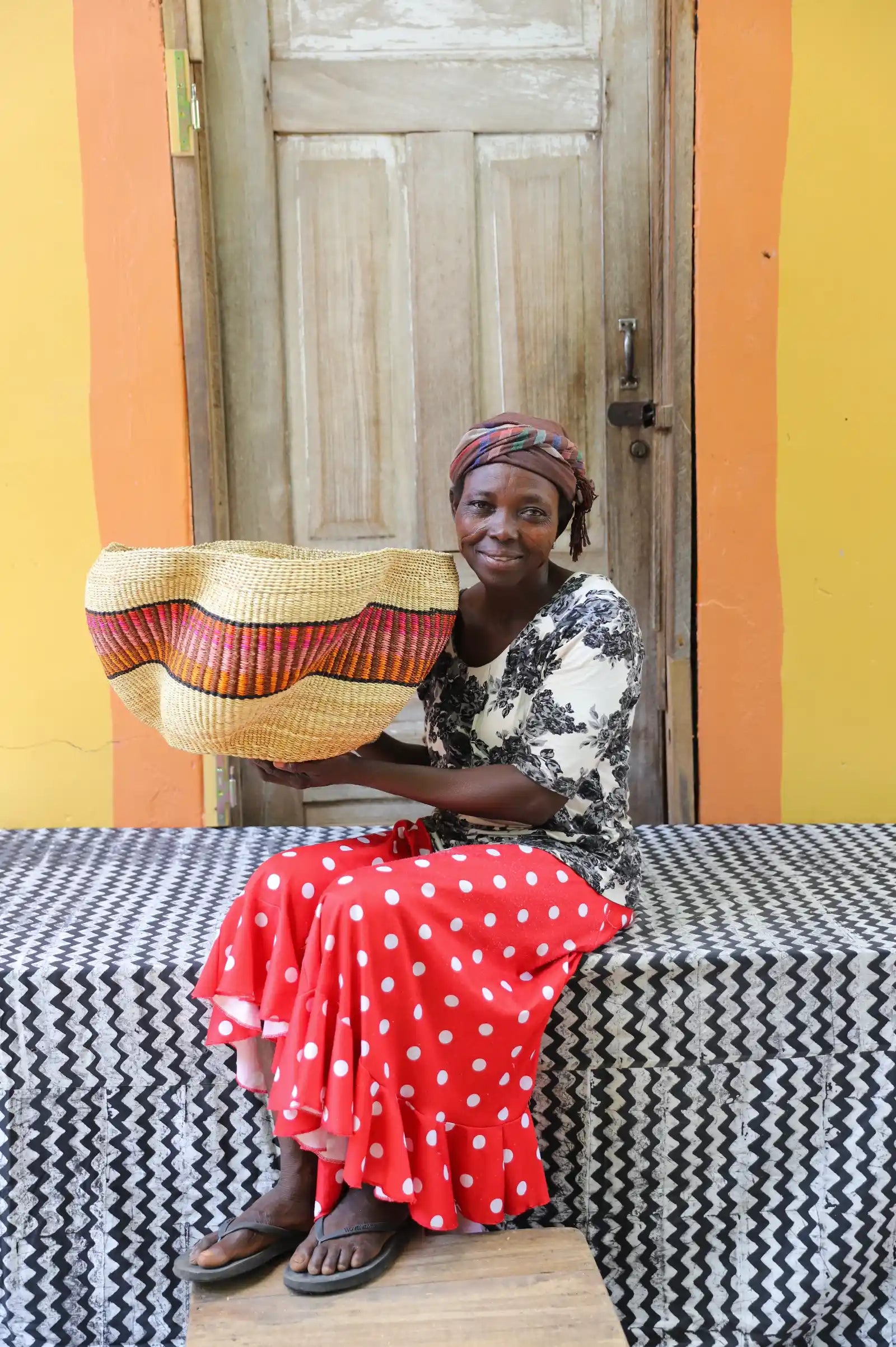 Pakurigo Wave Home  Décor Basket (Large) by Vida Akolgo