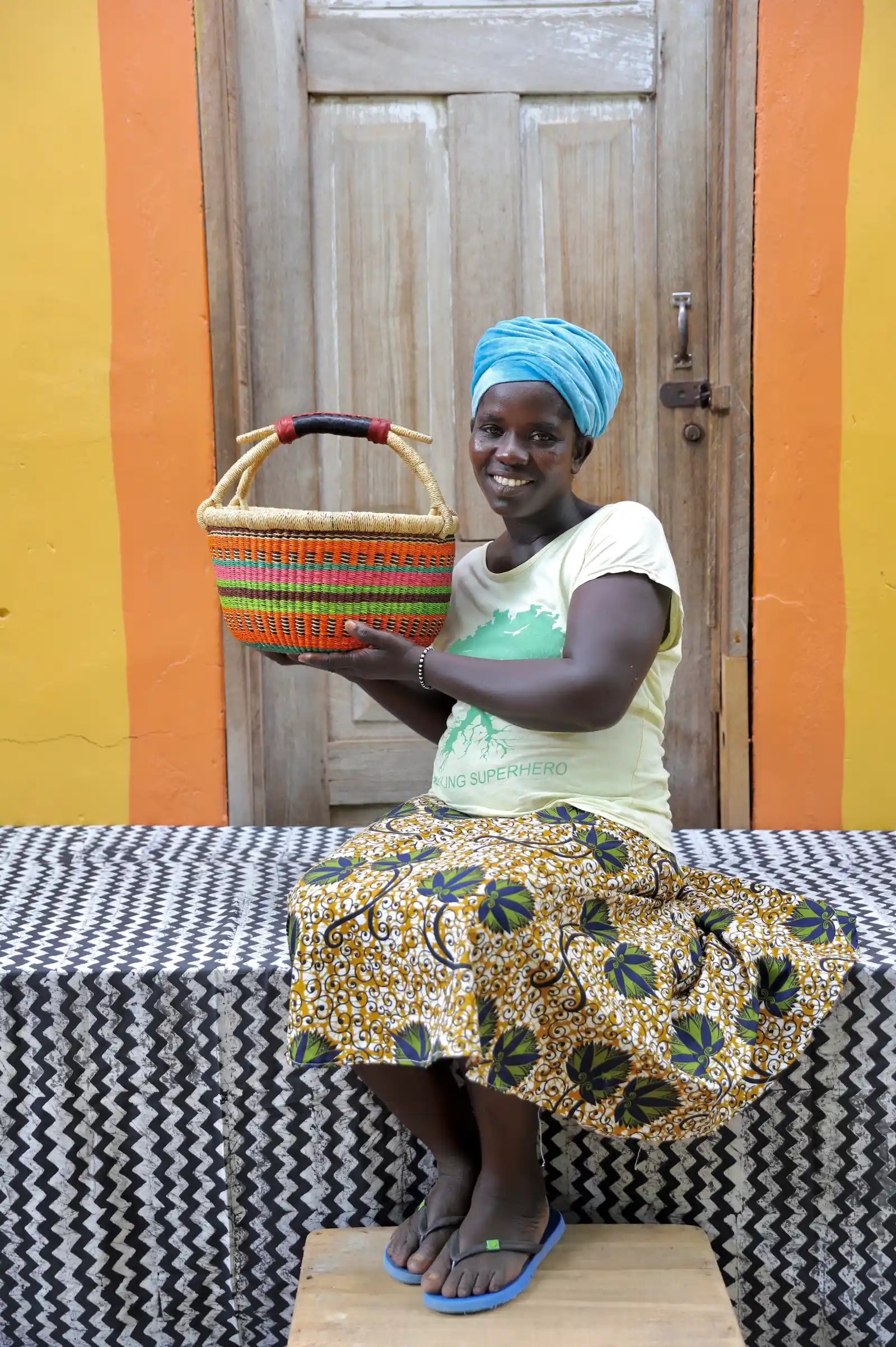 Round Shopping Basket(Small) by Alahere Abentara