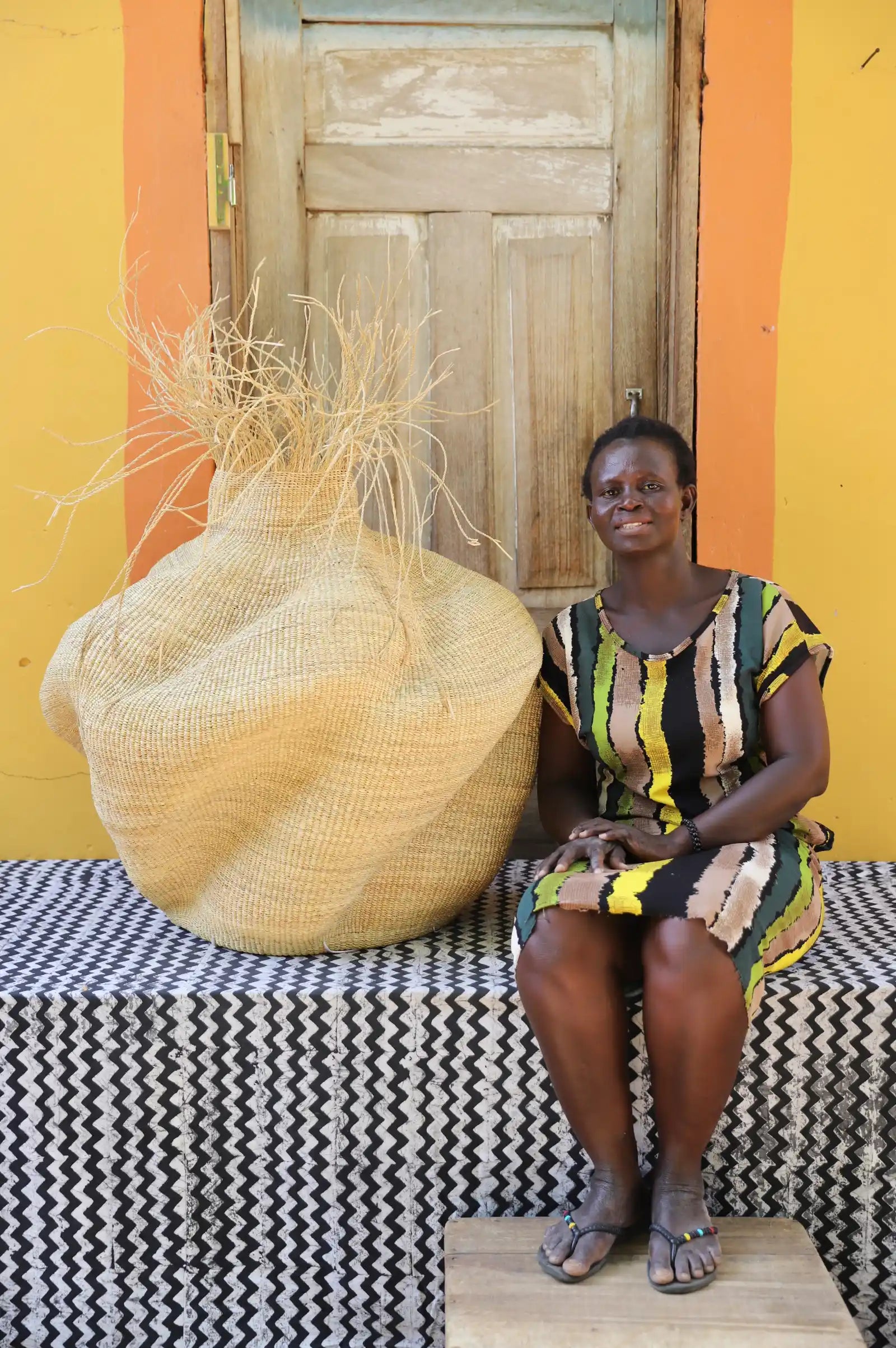 Tua-Tia (Baobab Tree) Art Basket (Large) by Ayinpomah Anagdene