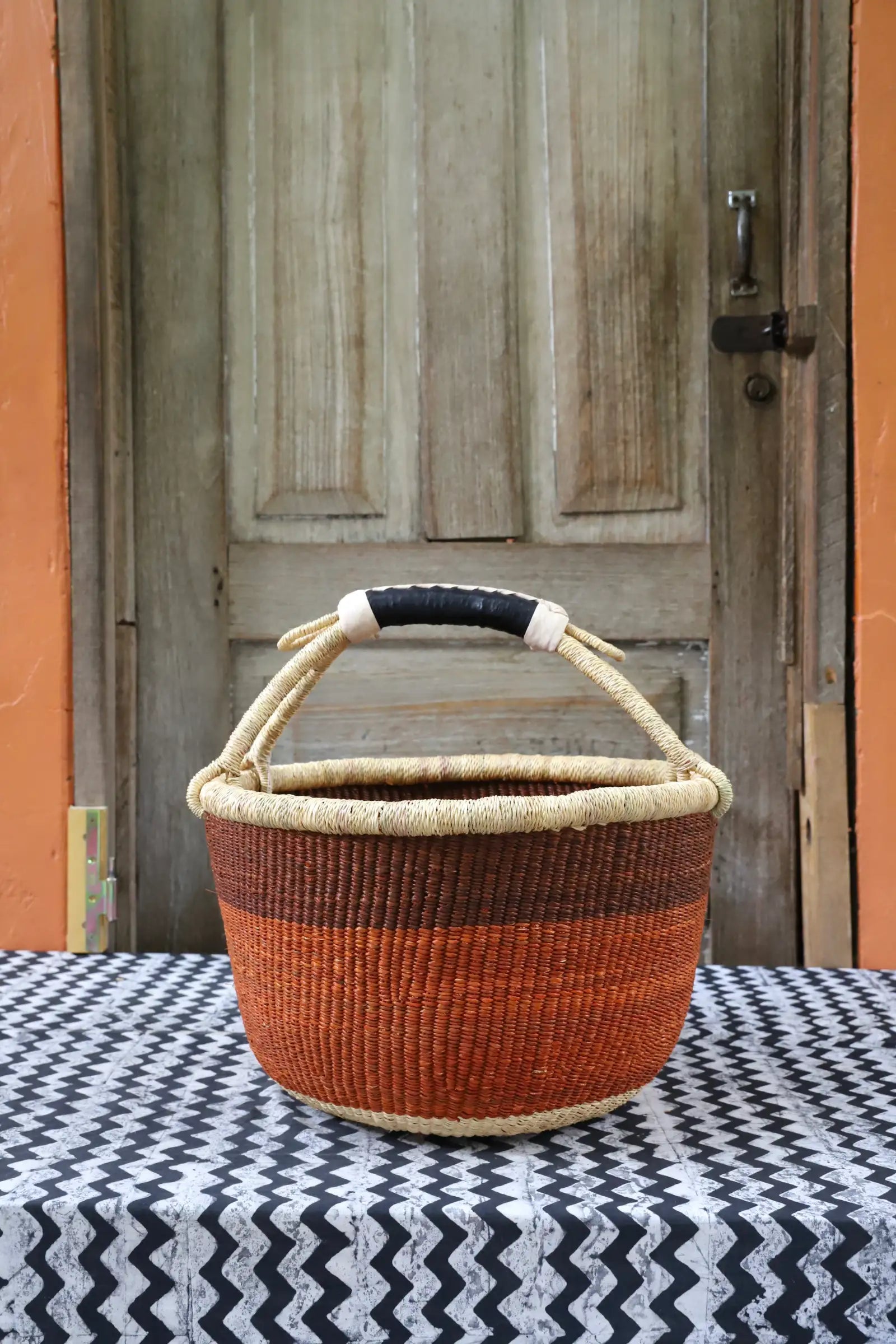 Round Shopping  Basket (Large) by Regina Akolgo