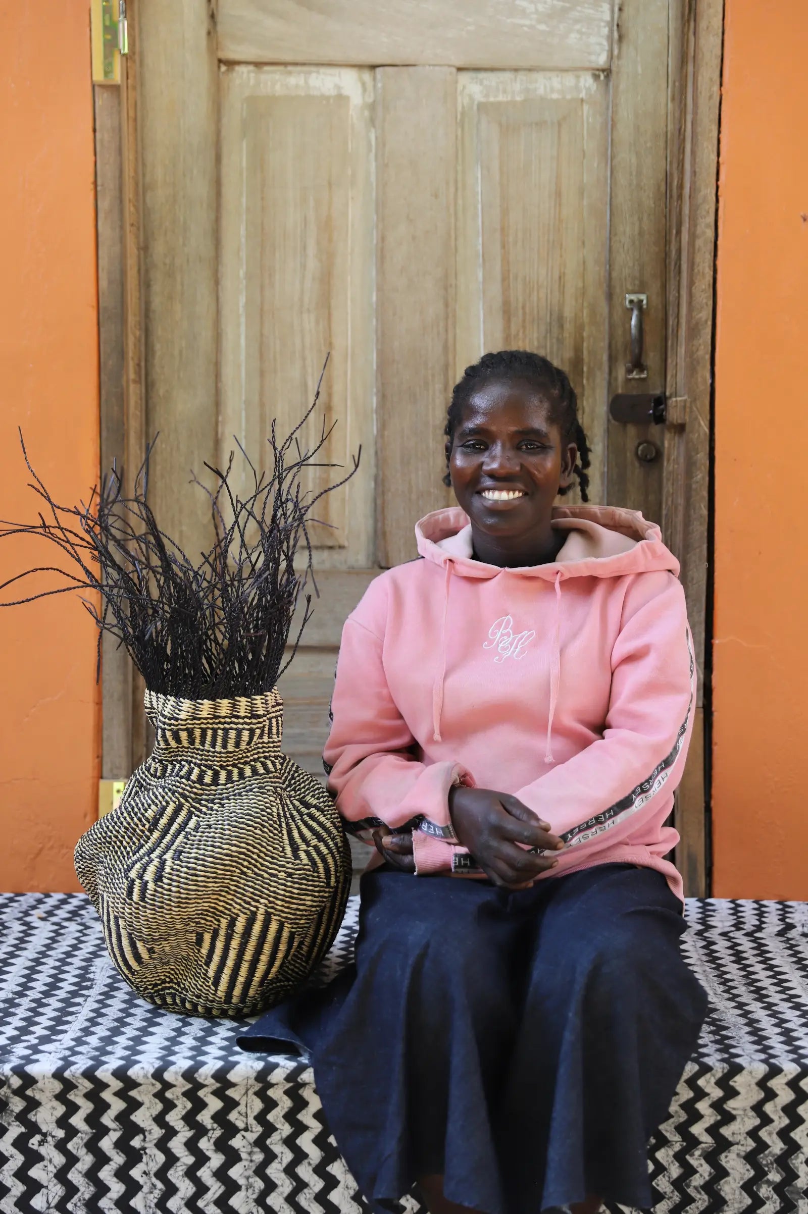 Tua-Tia (Baobab Tree) Art Basket (Tiny) by Alahere Abentara