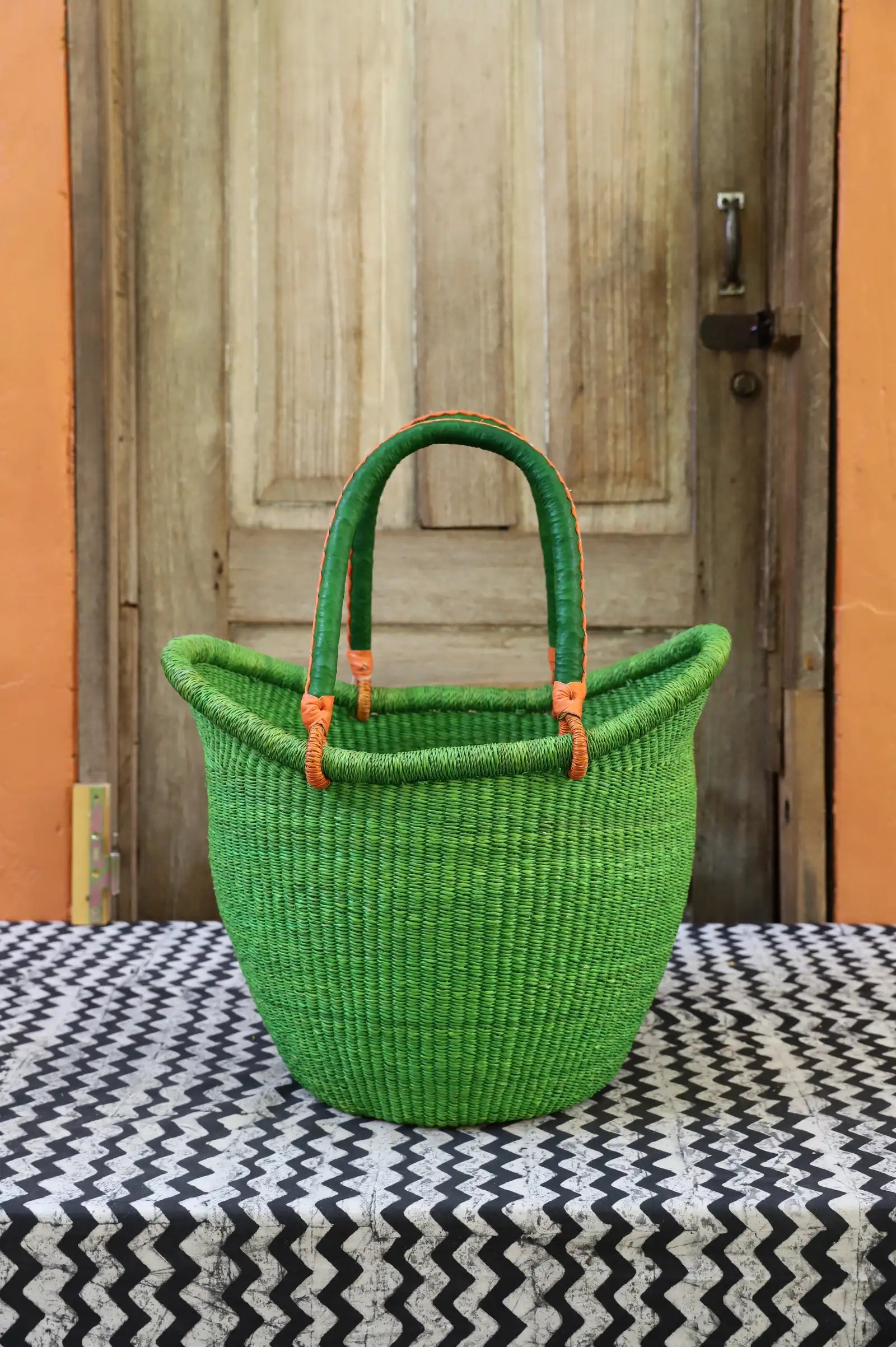 Nyariga Dip-dyed Shopping Basket  (Large) by Harrison Akubire