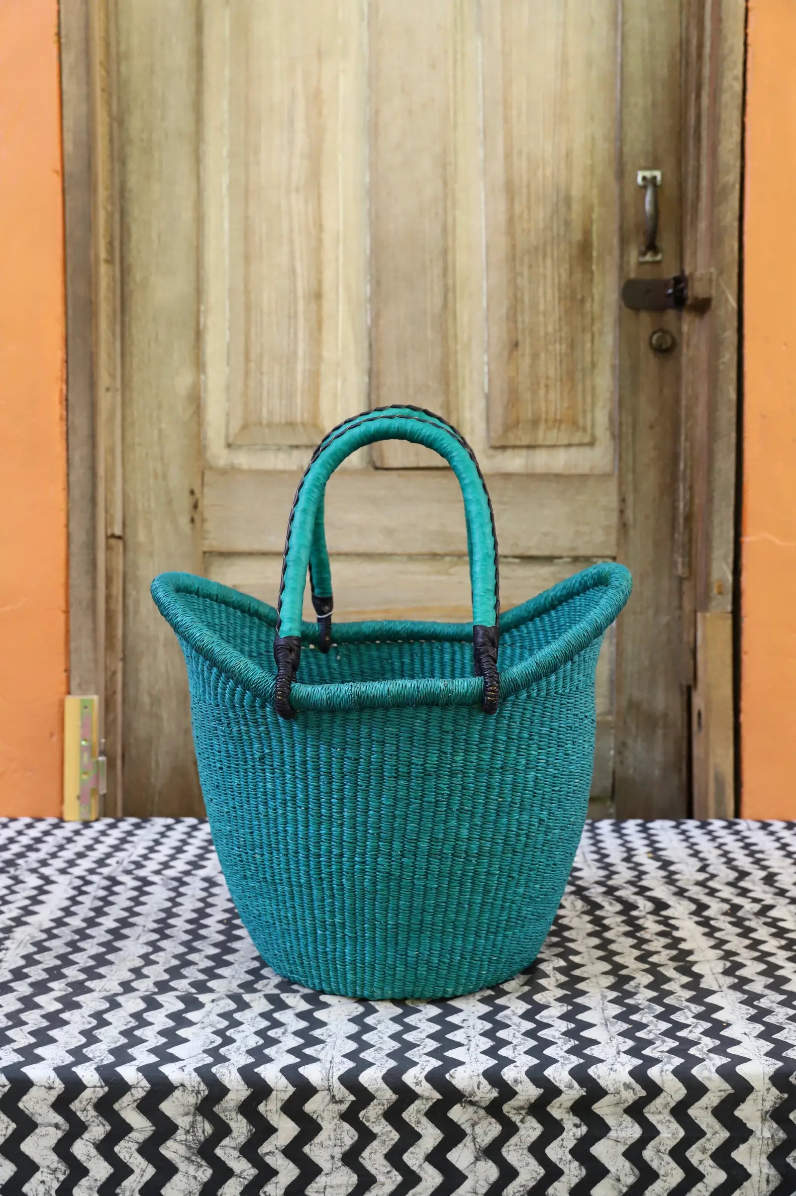 Nyariga Dip-dyed Shopping Basket (Medium) by Nmaah Ayine